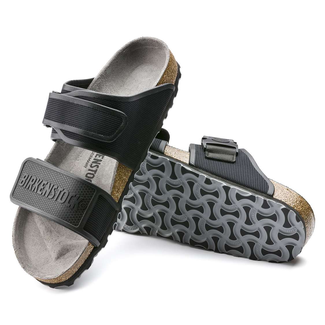 Birkenstock Rotterdam Microfiber Two Strap Sandals Black | PiXybgzEfOq