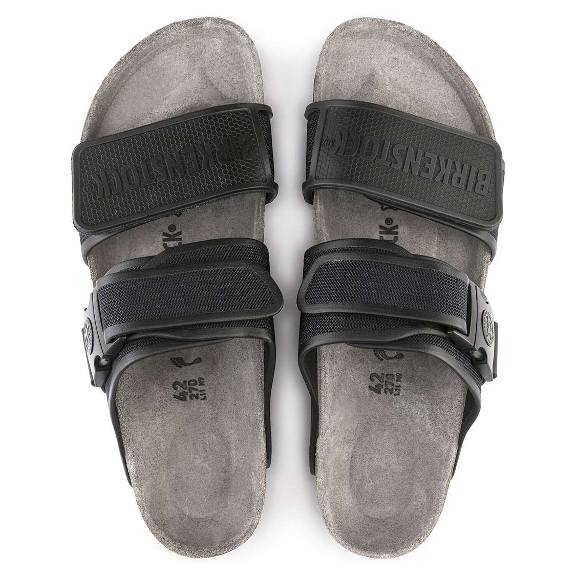 Birkenstock Rotterdam Microfiber Two Strap Sandals Black | PiXybgzEfOq