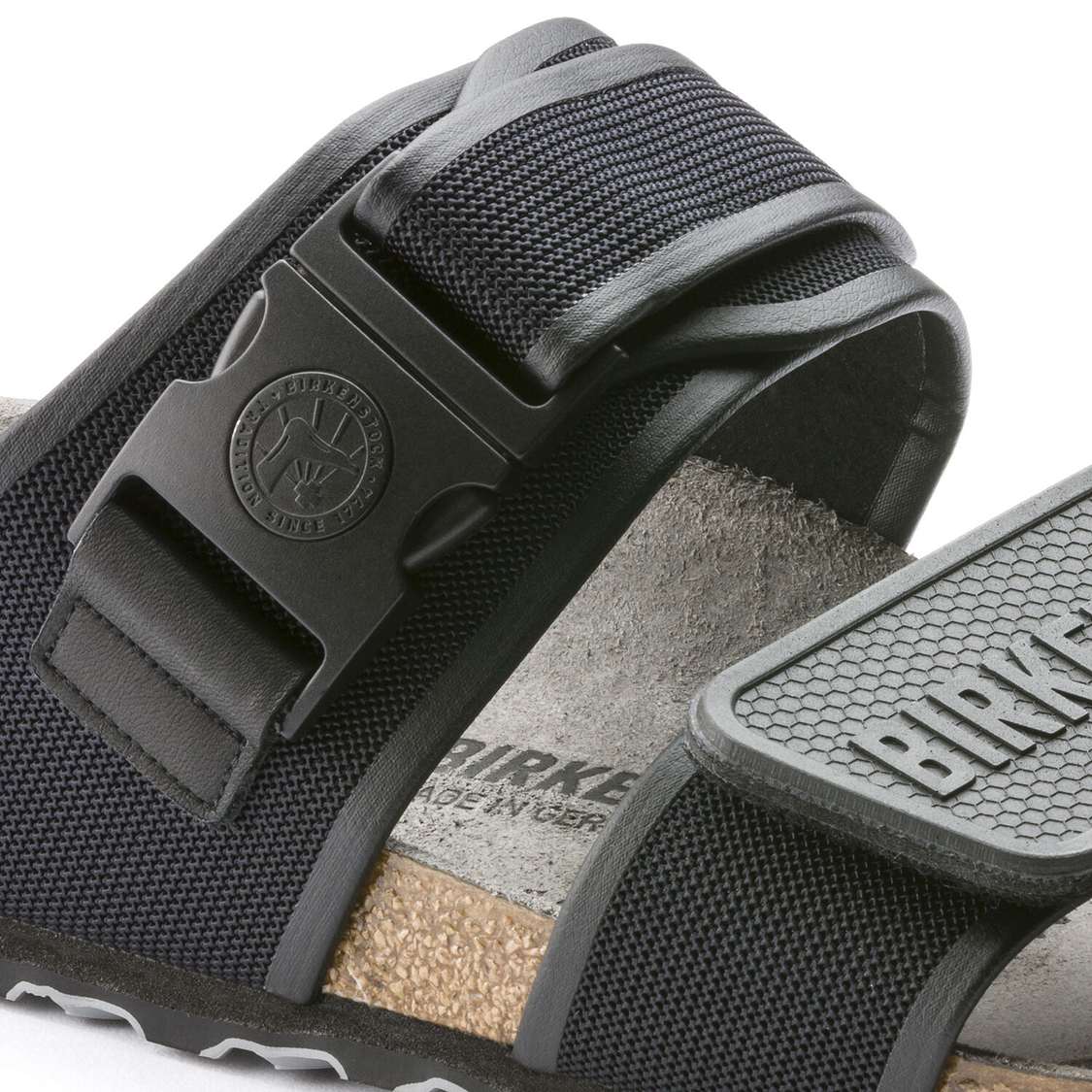 Birkenstock Rotterdam Microfiber Two Strap Sandals Black | PiXybgzEfOq