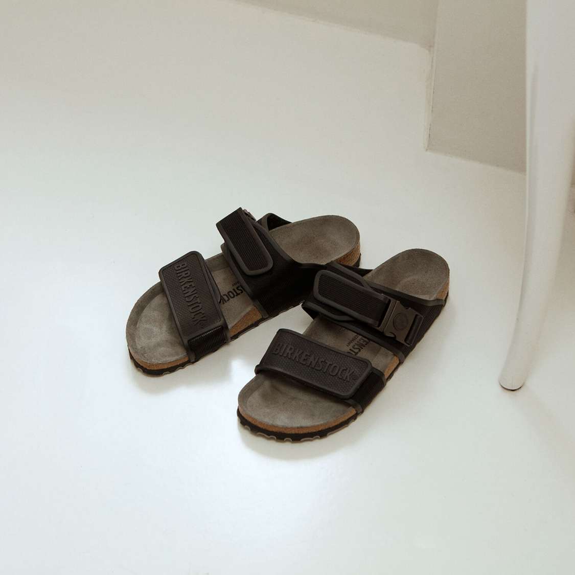 Birkenstock Rotterdam Microfiber Two Strap Sandals Black | PiXybgzEfOq