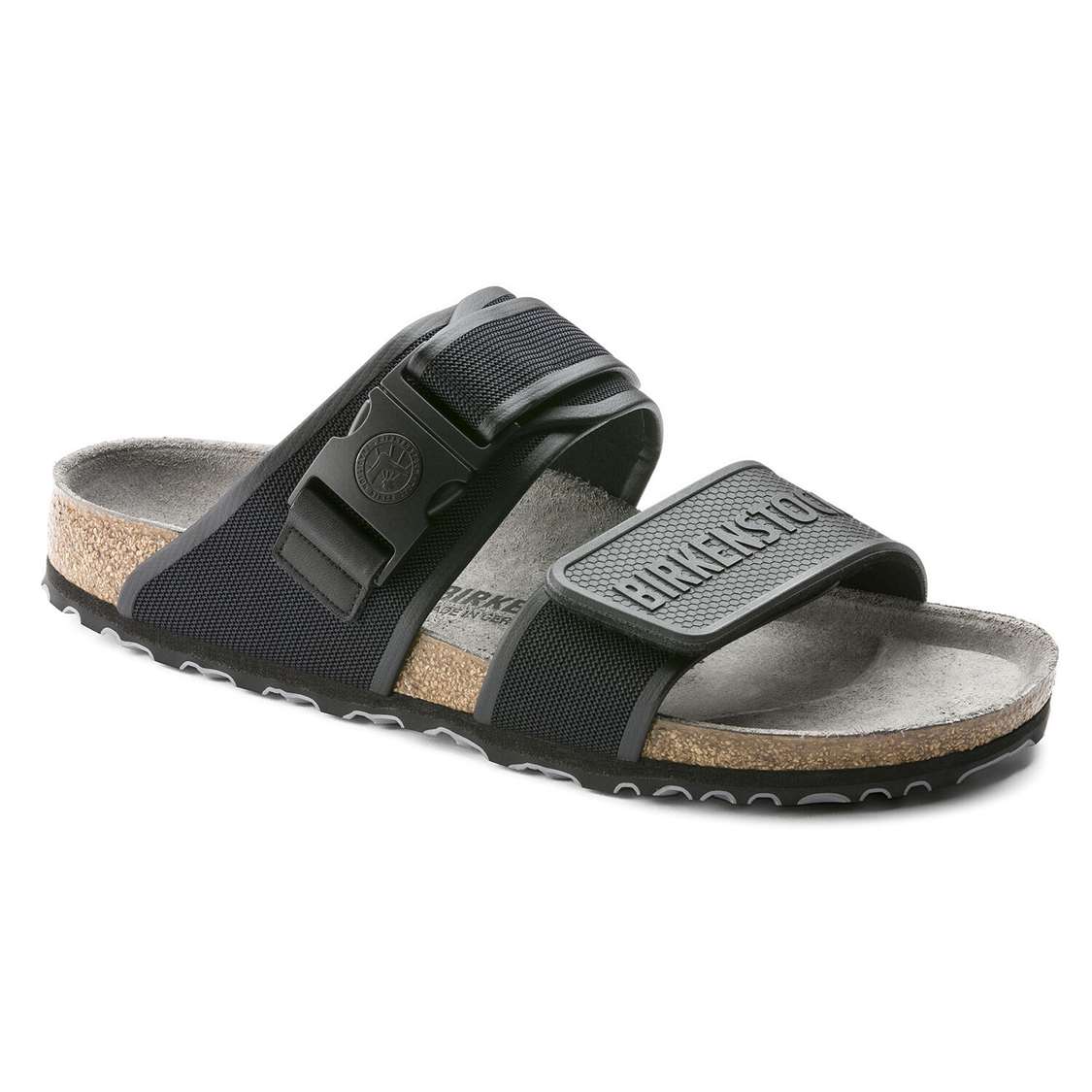 Birkenstock Rotterdam Microfiber Two Strap Sandals Black | PiXybgzEfOq