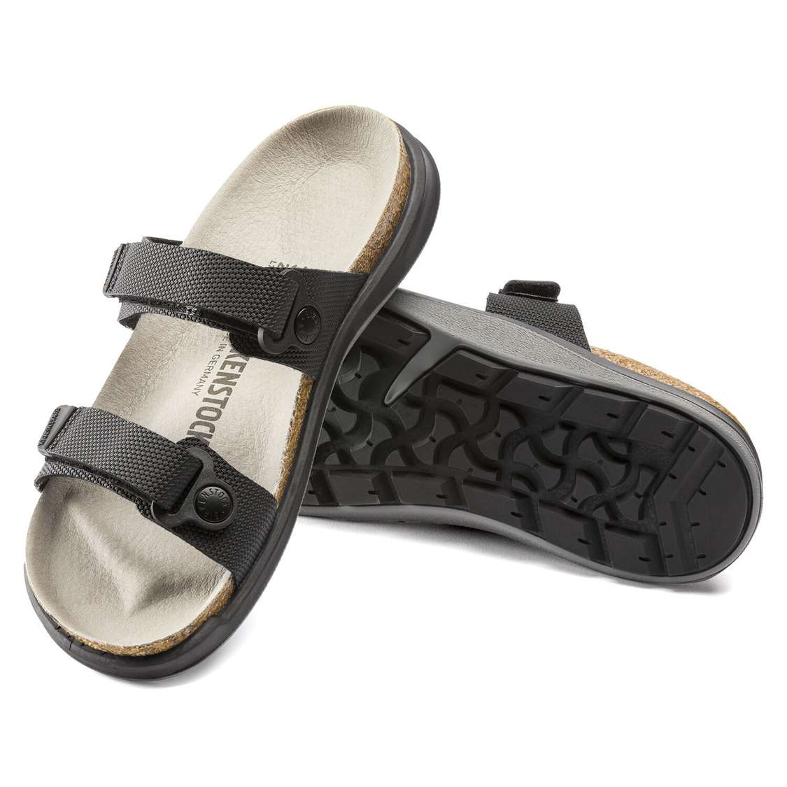 Birkenstock Sahara Birko-Flor Two Strap Sandals Black | J9nO8kCW8e3