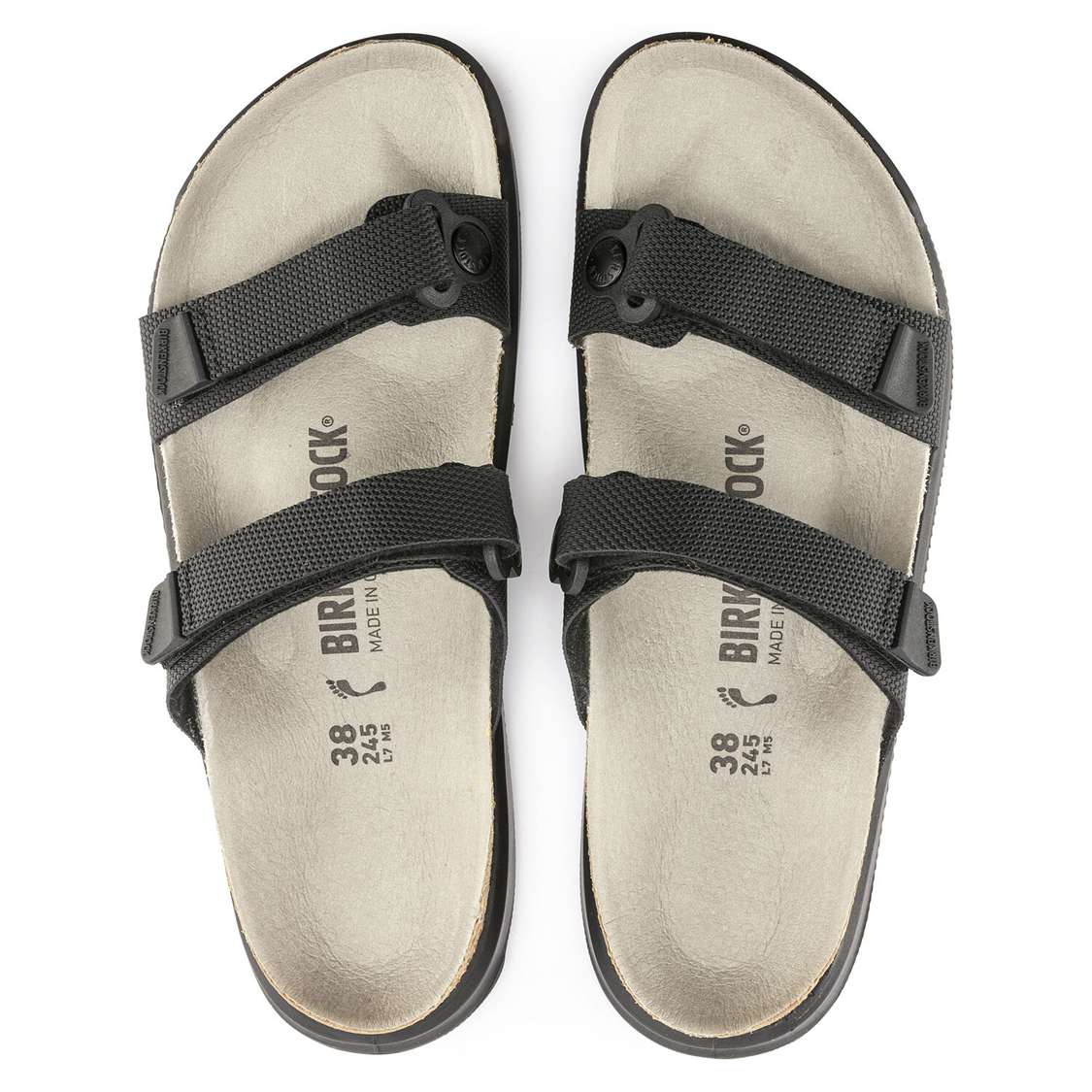 Birkenstock Sahara Birko-Flor Two Strap Sandals Black | J9nO8kCW8e3