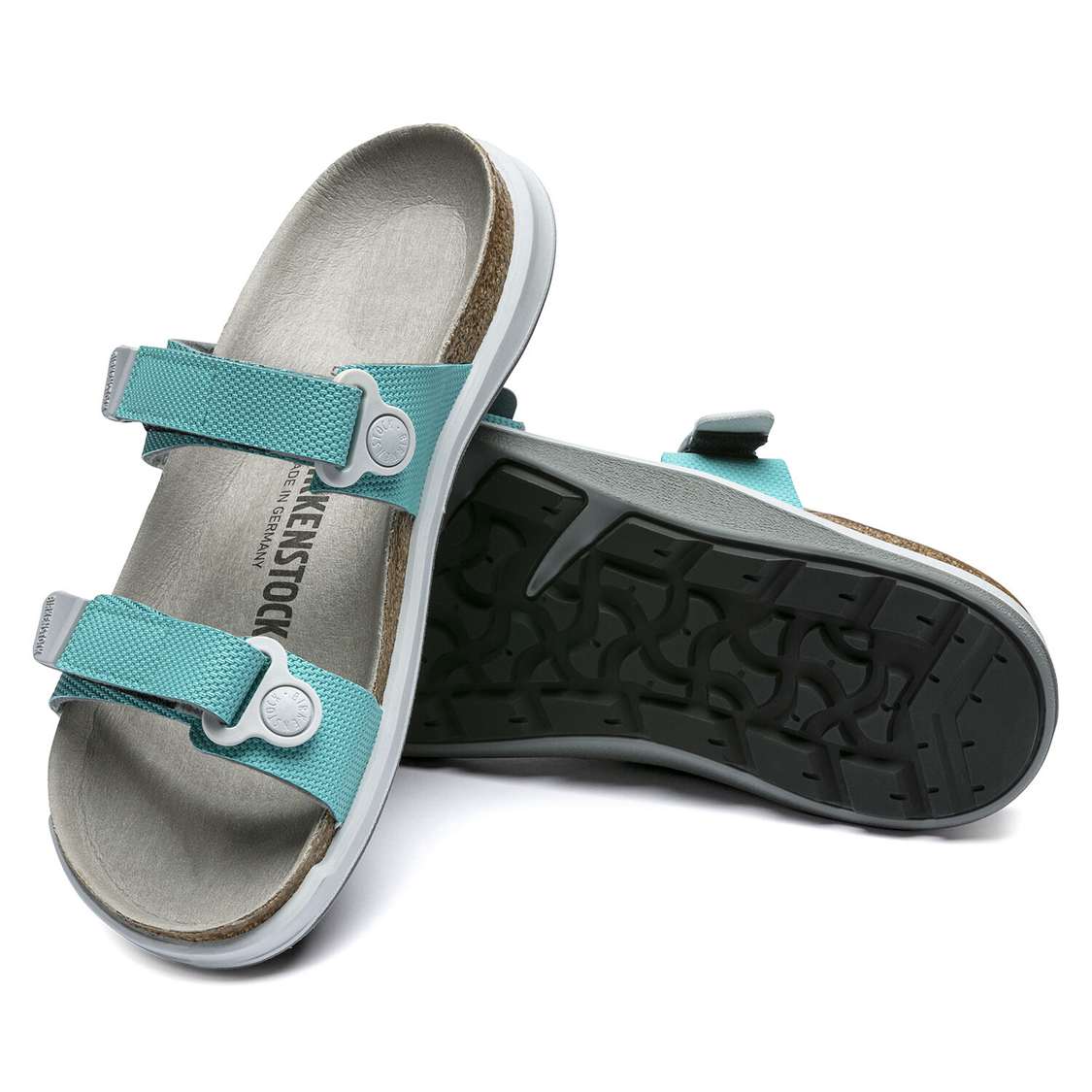 Birkenstock Sahara Birko-Flor Two Strap Sandals Light Turquoise | j784R2UB5aQ