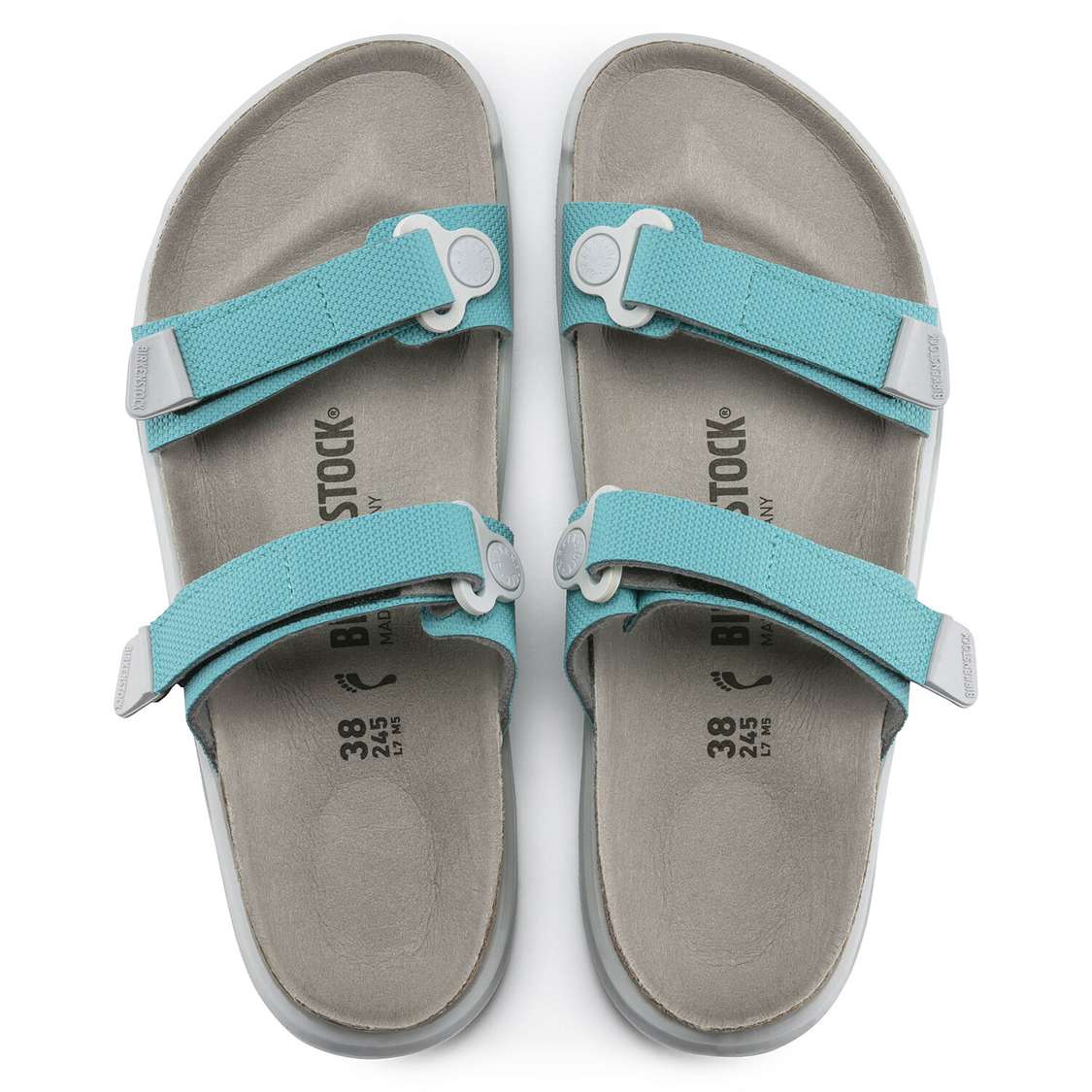 Birkenstock Sahara Birko-Flor Two Strap Sandals Light Turquoise | j784R2UB5aQ