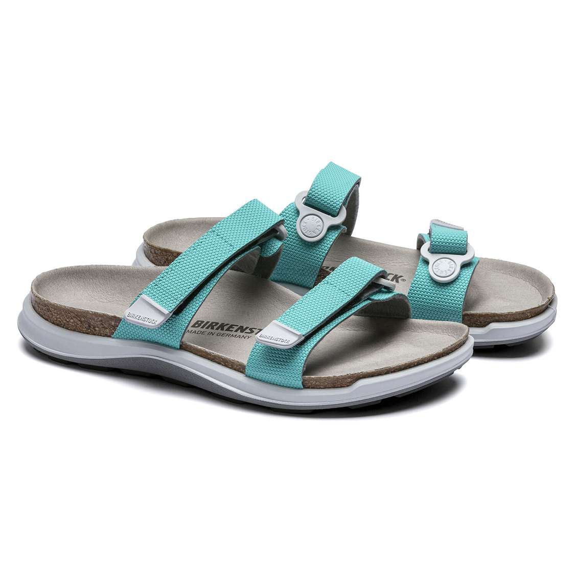 Birkenstock Sahara Birko-Flor Two Strap Sandals Light Turquoise | j784R2UB5aQ