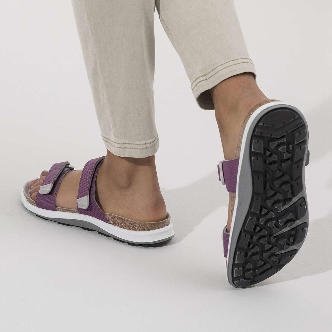 Birkenstock Sahara Birko-Flor Two Strap Sandals Purple | pJjWonj5IfO