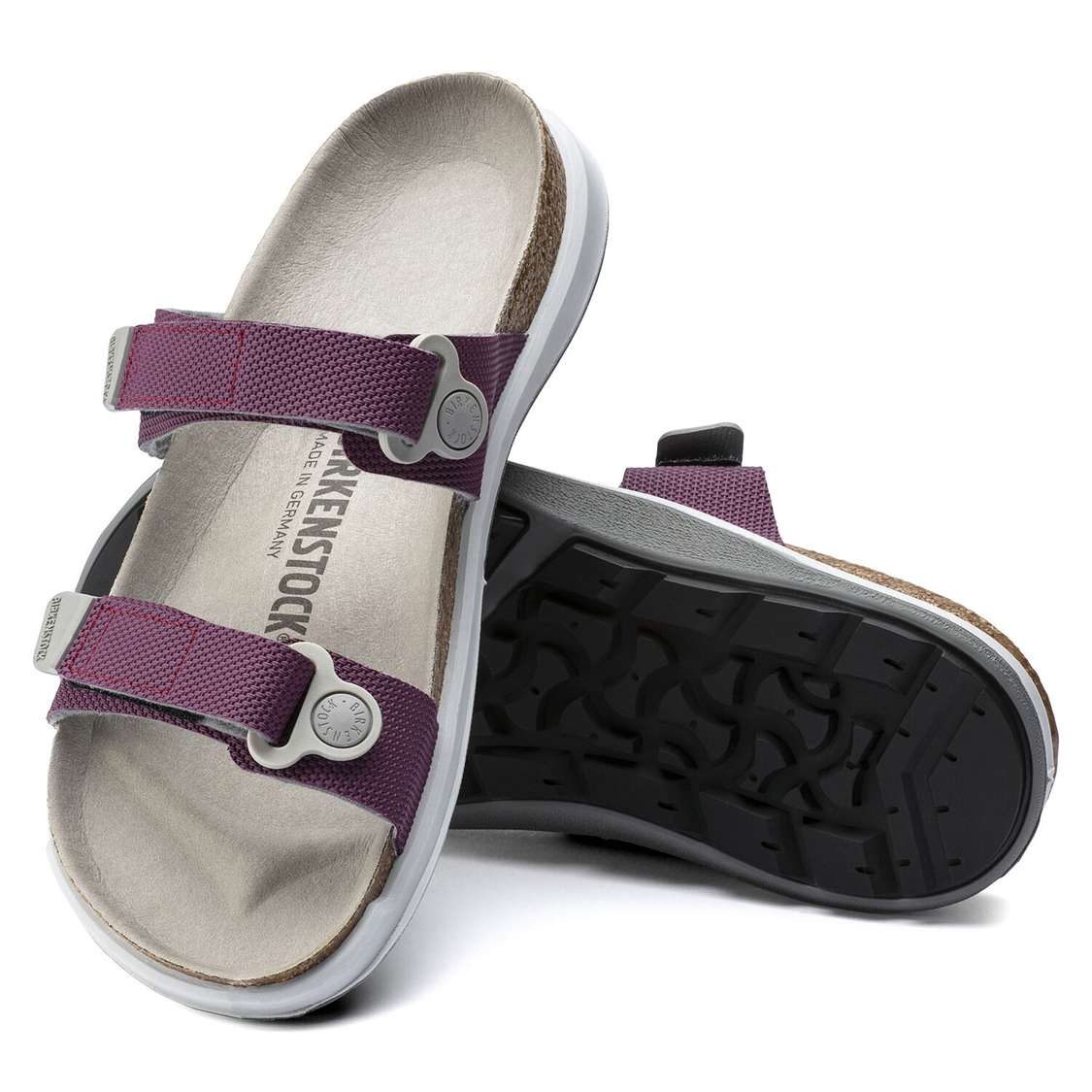 Birkenstock Sahara Birko-Flor Two Strap Sandals Purple | pJjWonj5IfO