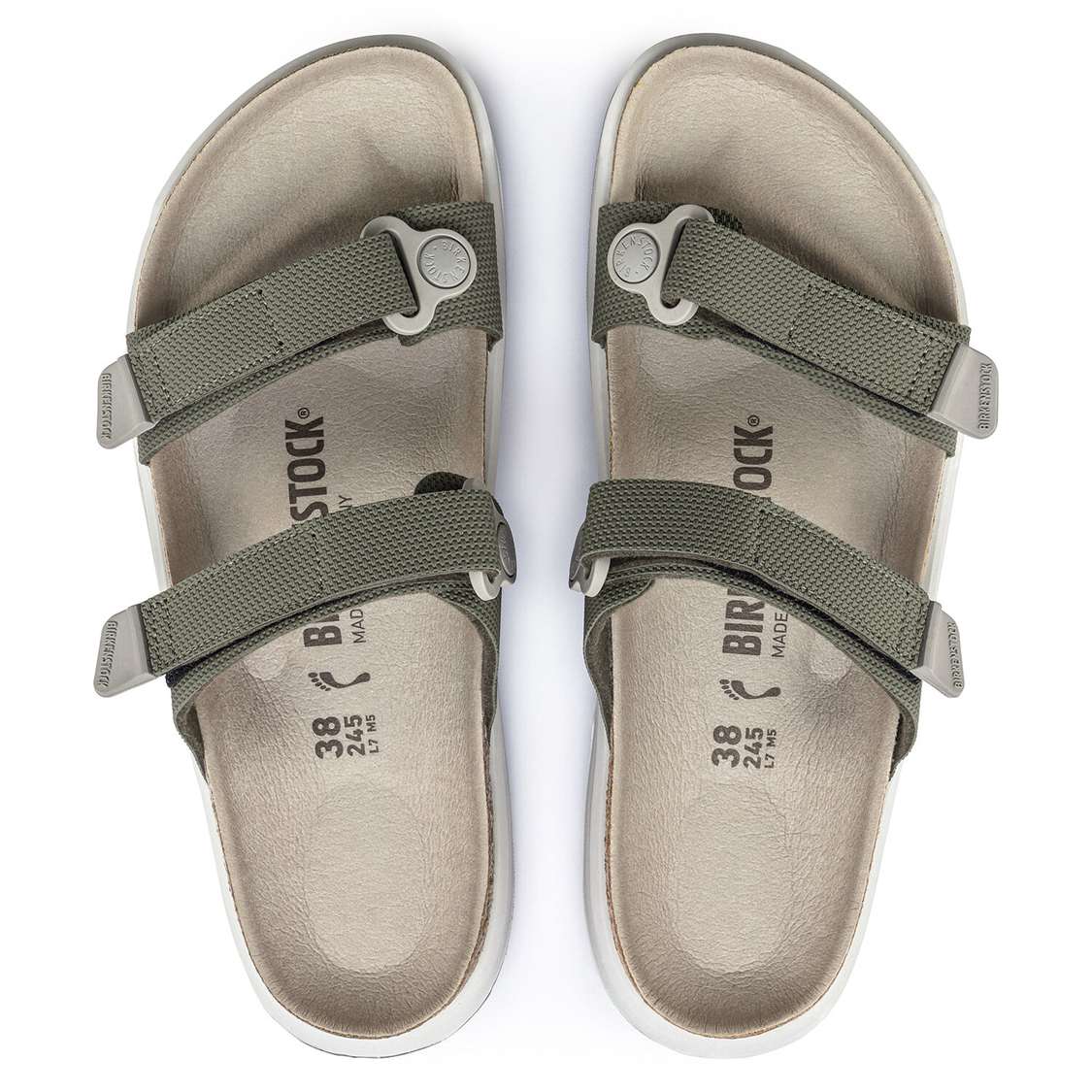 Birkenstock Sahara Birko-Flor Two Strap Sandals Khaki | x7rUqOgdBl1