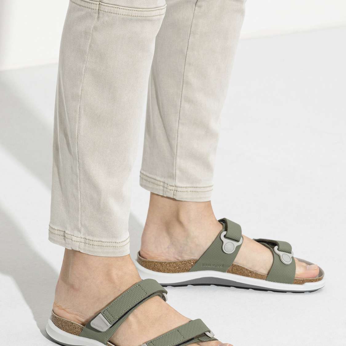 Birkenstock Sahara Birko-Flor Two Strap Sandals Khaki | x7rUqOgdBl1