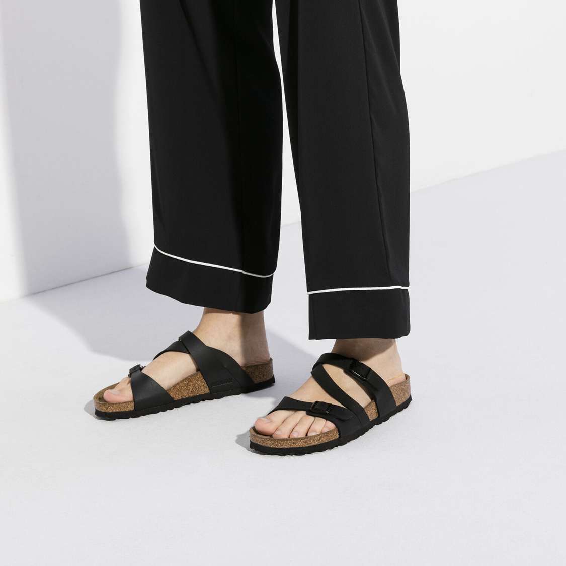 Birkenstock Salina Birko-Flor Multi Strap Sandals Black | IQ23kEklVlE