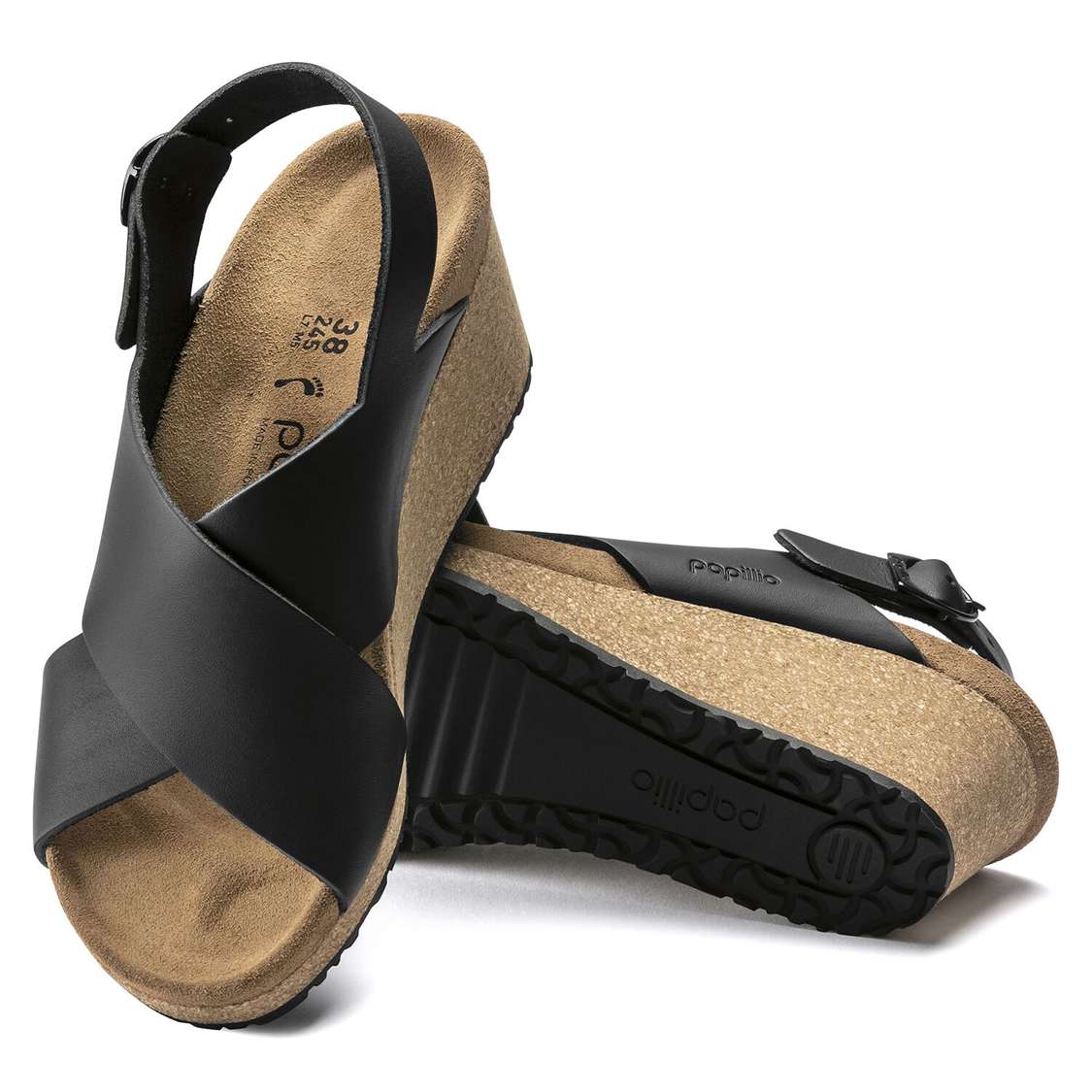 Birkenstock Samira Leather Back Strap Sandals Black | XqgcuYUz36x