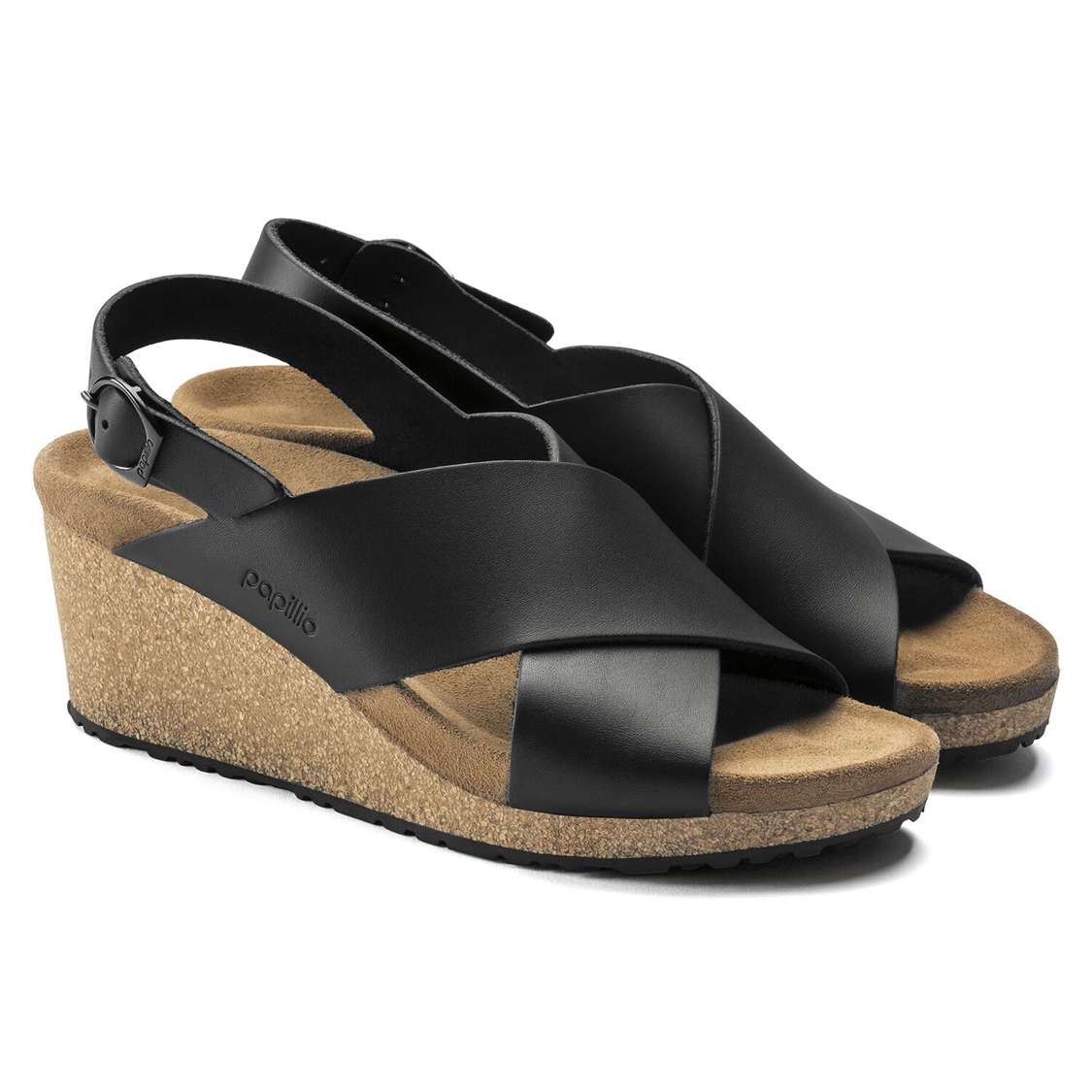 Birkenstock Samira Leather Back Strap Sandals Black | XqgcuYUz36x