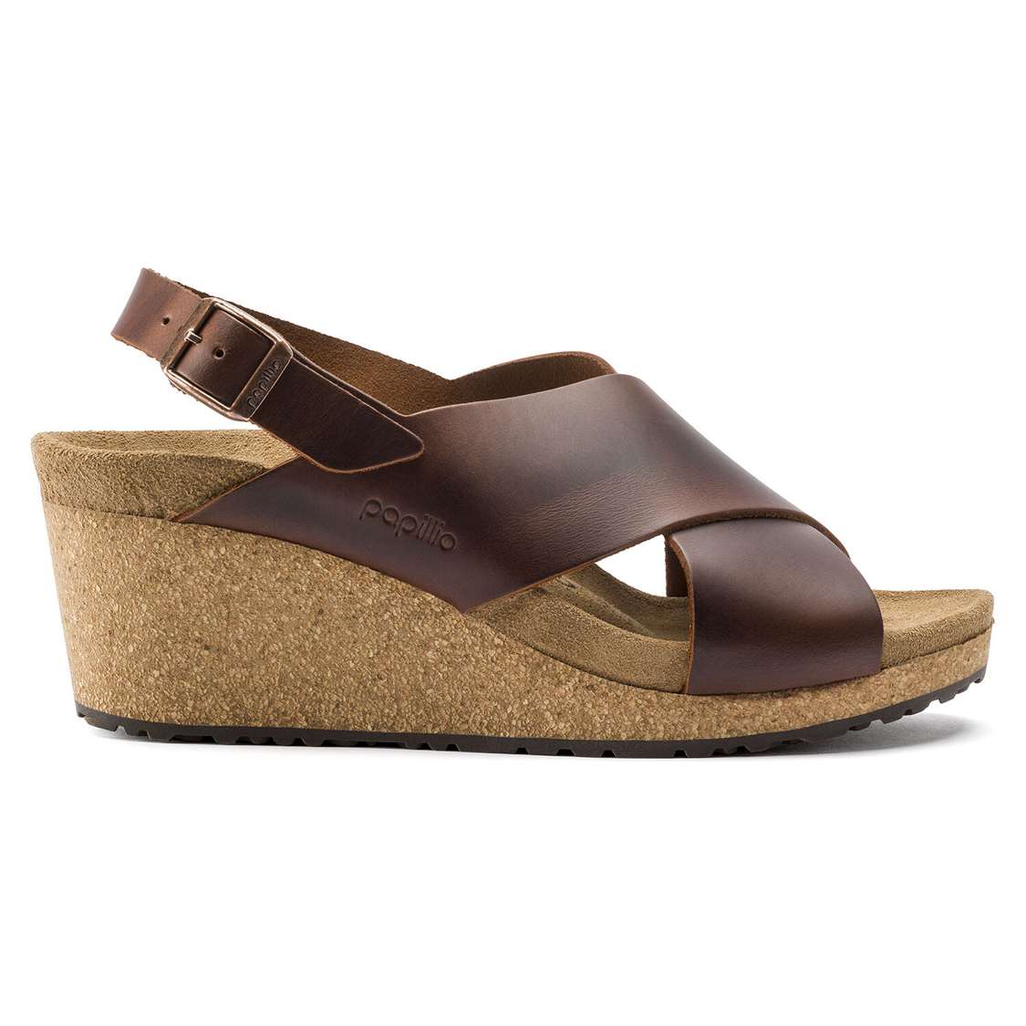 Birkenstock Samira Leather Two Strap Sandals Brown | G44uKKH72tB