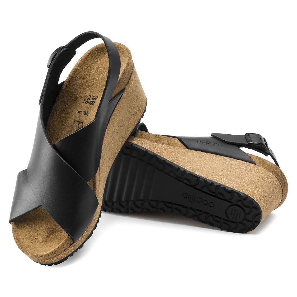 Birkenstock Samira Leather Two Strap Sandals Black | nujwlrpU5iv