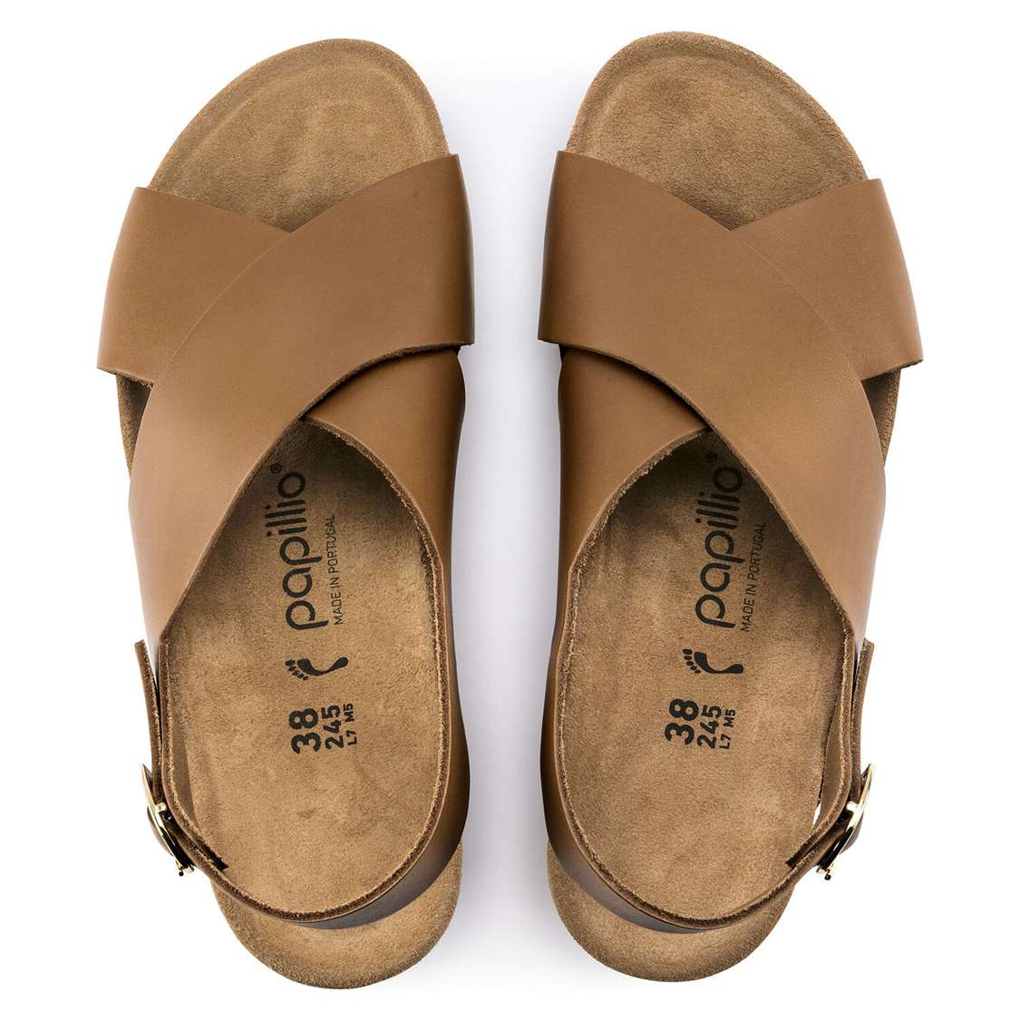 Birkenstock Samira Leather Two Strap Sandals Brown | oDUQHhlN38x