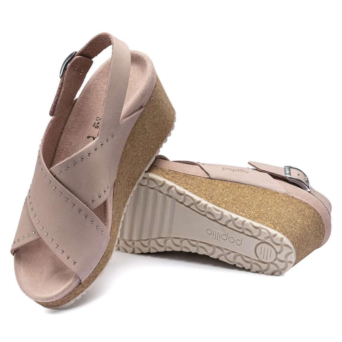 Birkenstock Samira Nubuck Leather Two Strap Sandals Rose | haCNxeuFsOU