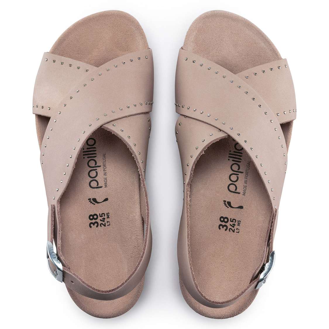 Birkenstock Samira Nubuck Leather Two Strap Sandals Rose | haCNxeuFsOU