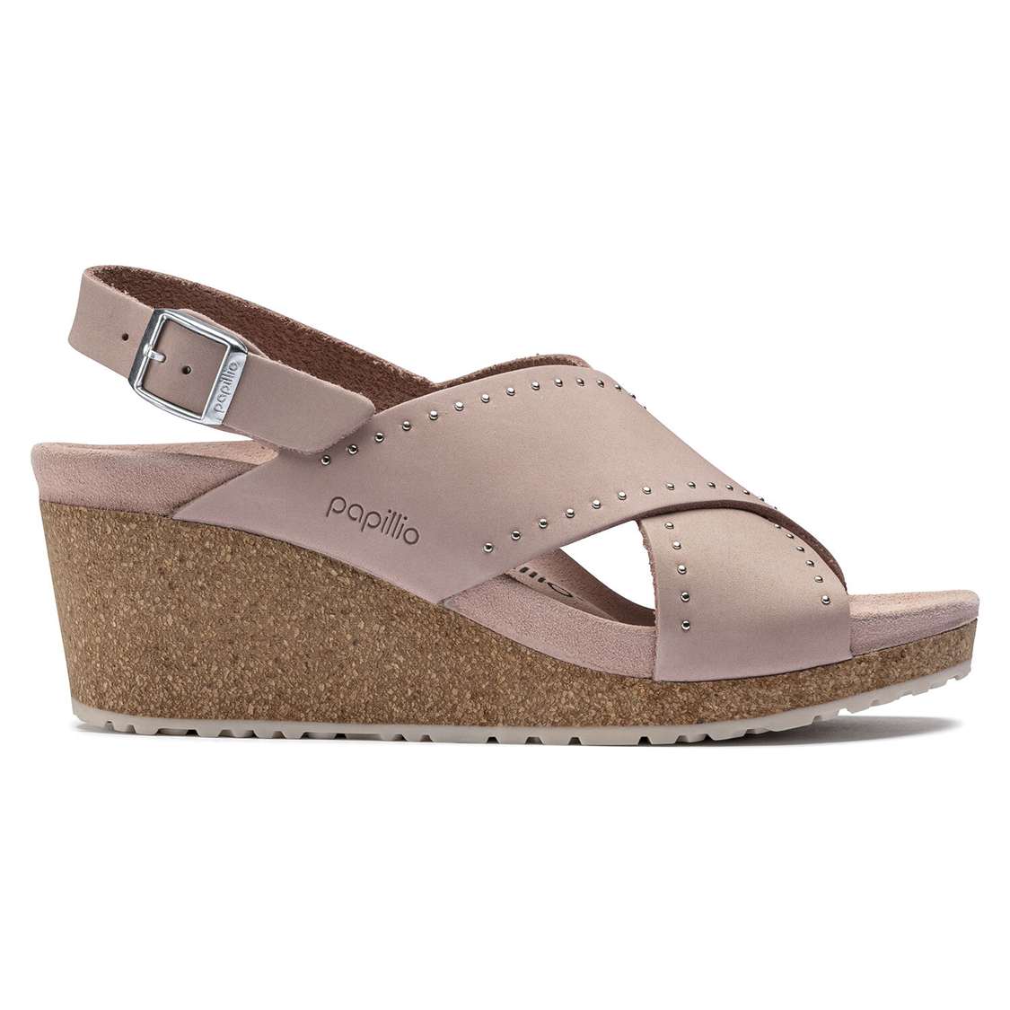 Birkenstock Samira Nubuck Leather Two Strap Sandals Rose | haCNxeuFsOU