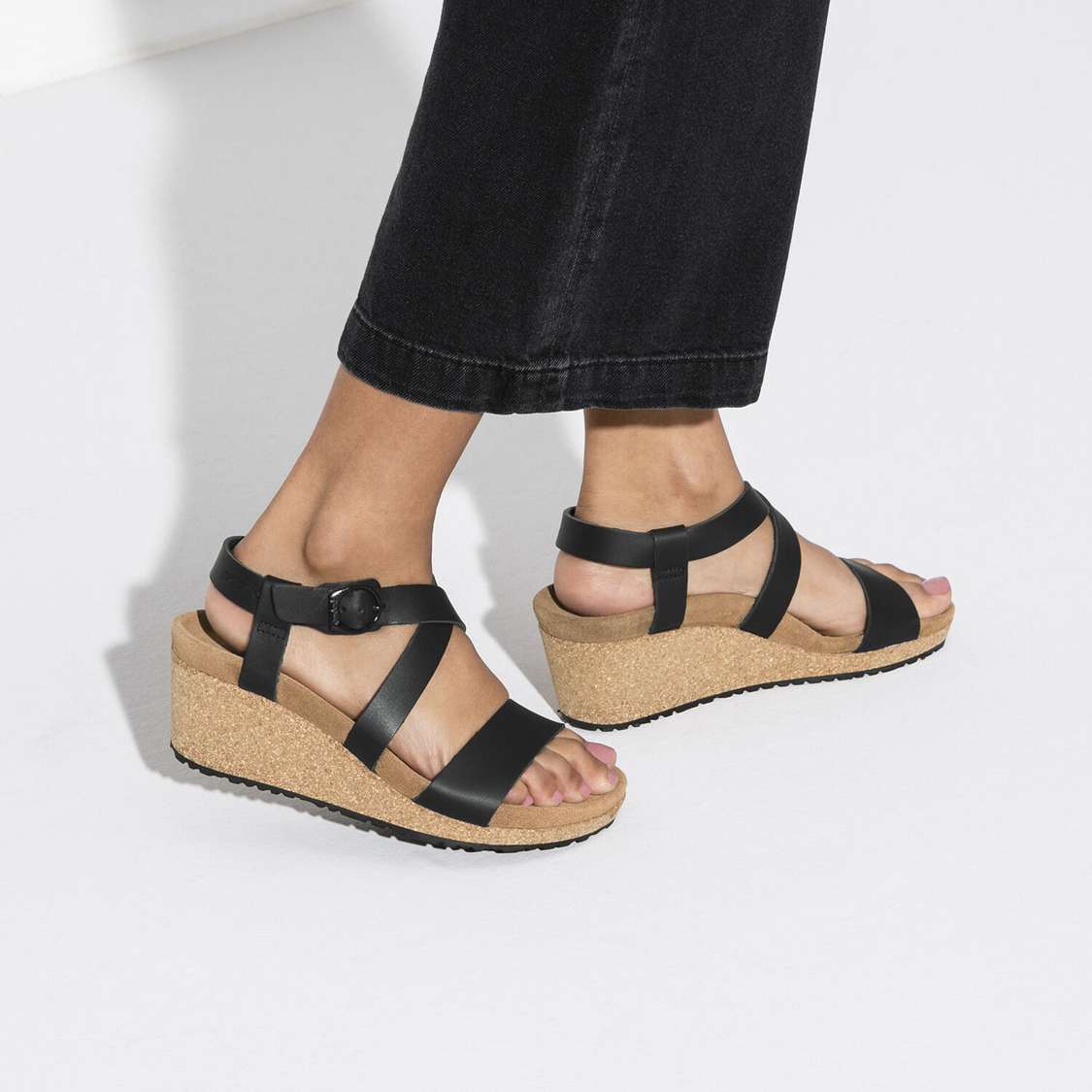 Birkenstock Sibyl Leather Back Strap Sandals Black | danHYLDBTpi