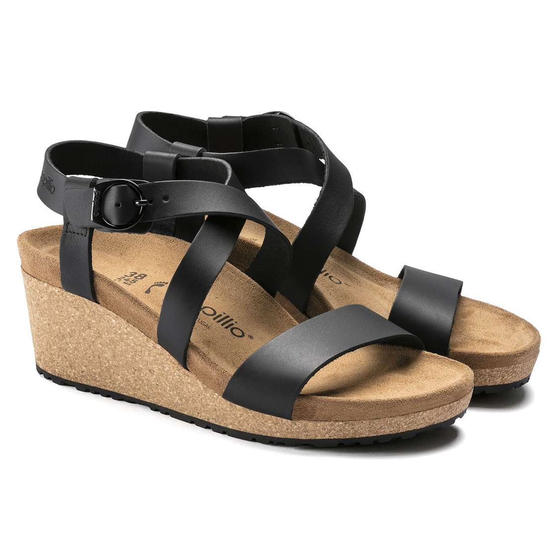 Birkenstock Sibyl Leather Back Strap Sandals Black | danHYLDBTpi