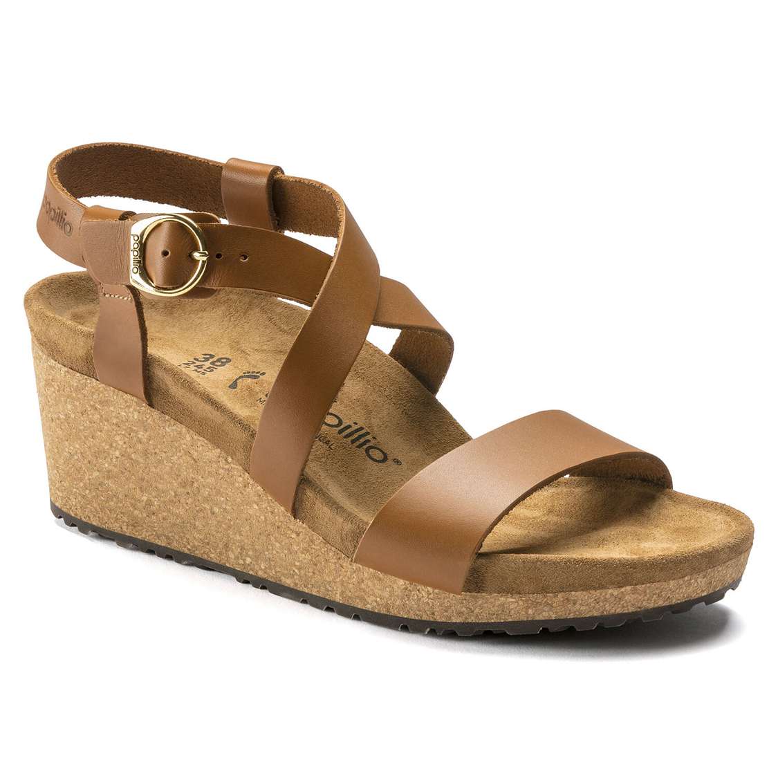 Birkenstock Sibyl Leather Wedges Sandals Brown | pPI6te1bhek