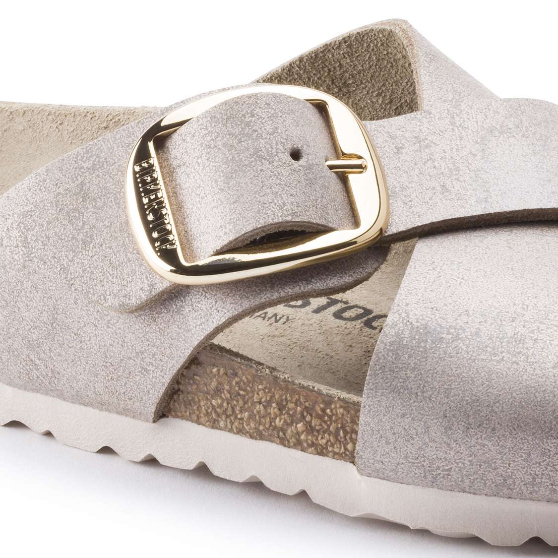 Birkenstock Siena Big Buckle Suede Leather Two Strap Sandals Wash Rose Gold | ftinZdZgUru