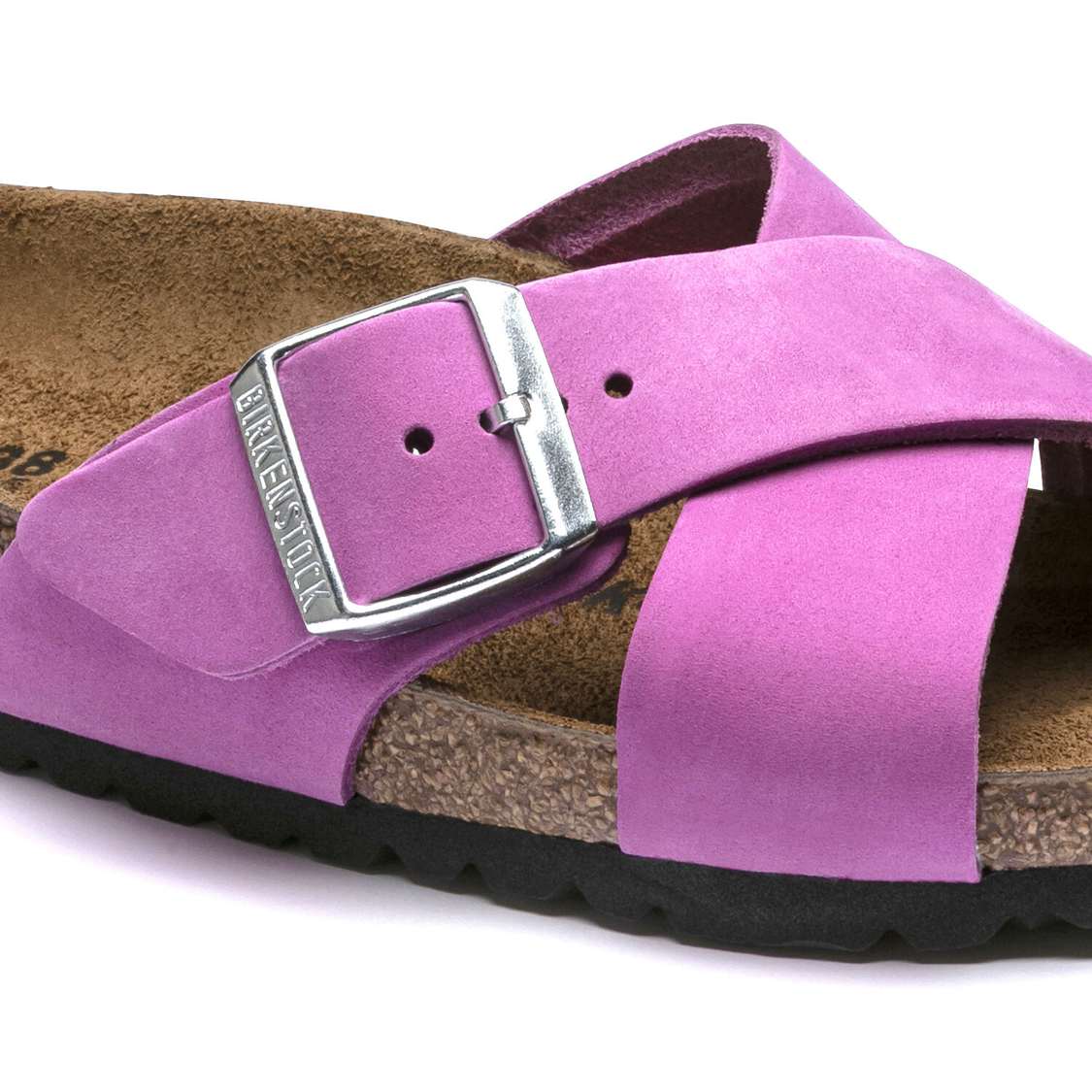 Birkenstock Siena Nubuck Leather Two Strap Sandals Purple | 9GcU5RLRC2f