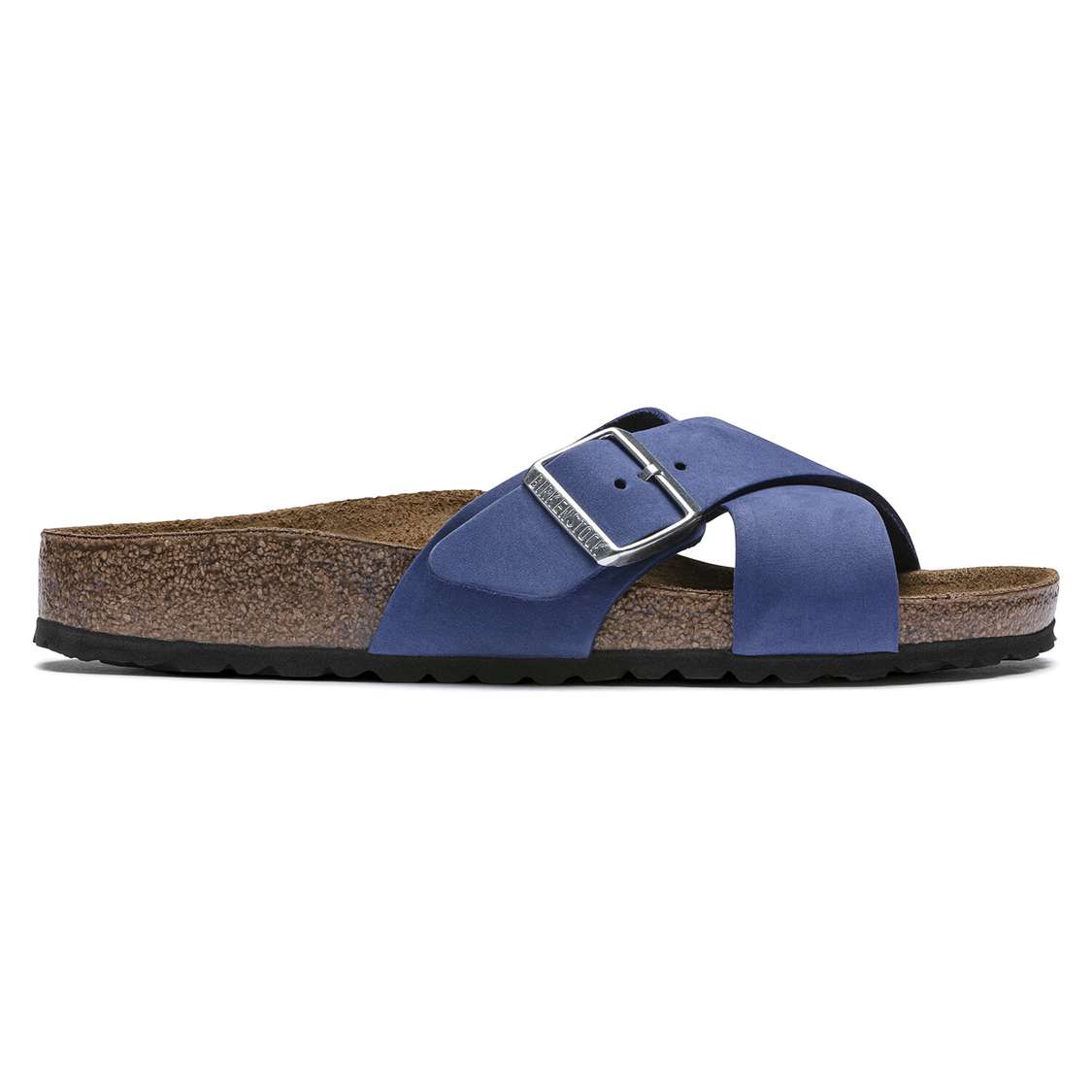 Birkenstock Siena Nubuck Leather Two Strap Sandals AZURE Blue | XGmcT7MUJVL