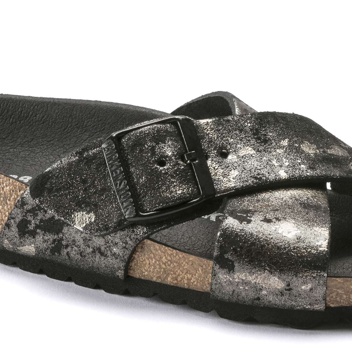 Birkenstock Siena Suede Leather Two Strap Sandals Black | MXhuIfMShlw