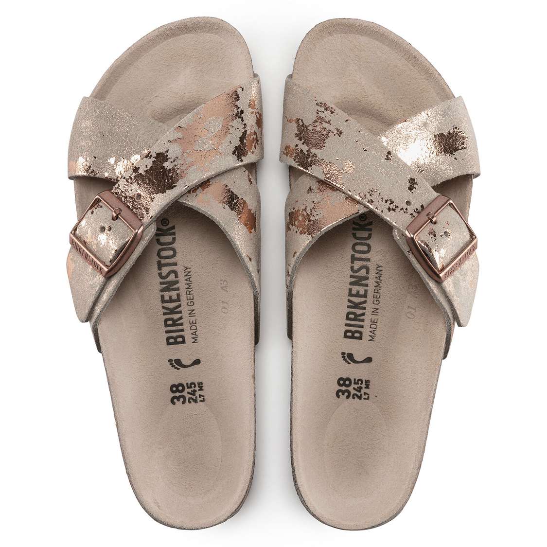 Birkenstock Siena Suede Leather Two Strap Sandals Rose Copper | dZz35Dt9hE1