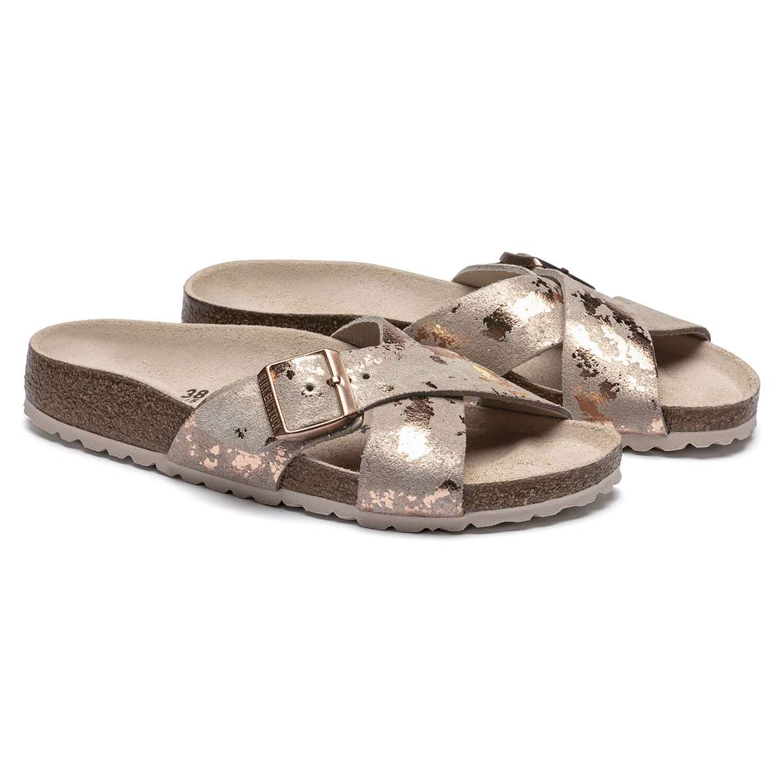 Birkenstock Siena Suede Leather Two Strap Sandals Rose Copper | dZz35Dt9hE1