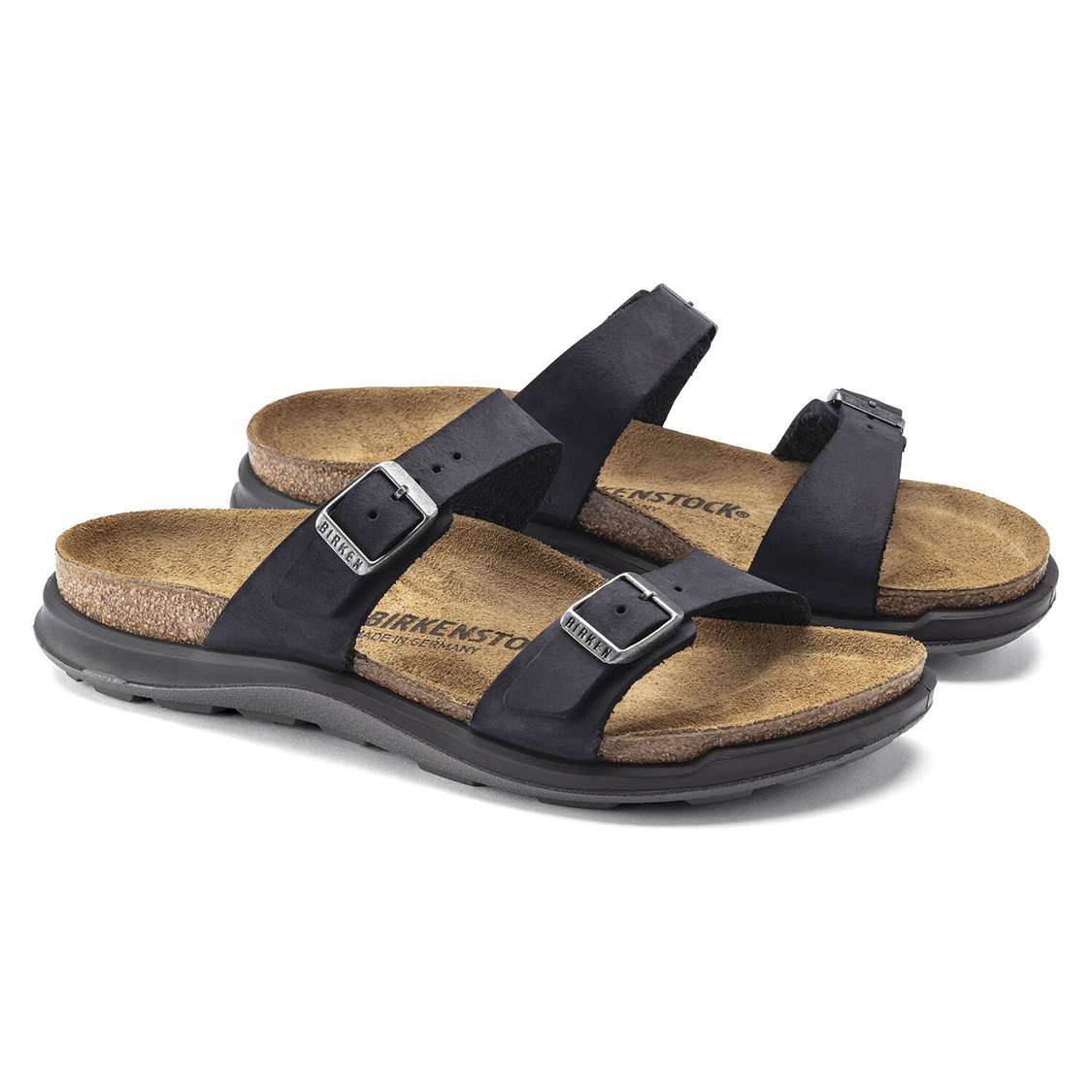 Birkenstock Sierra Oiled Leather Two Strap Sandals Black | aeqEfG18pyV