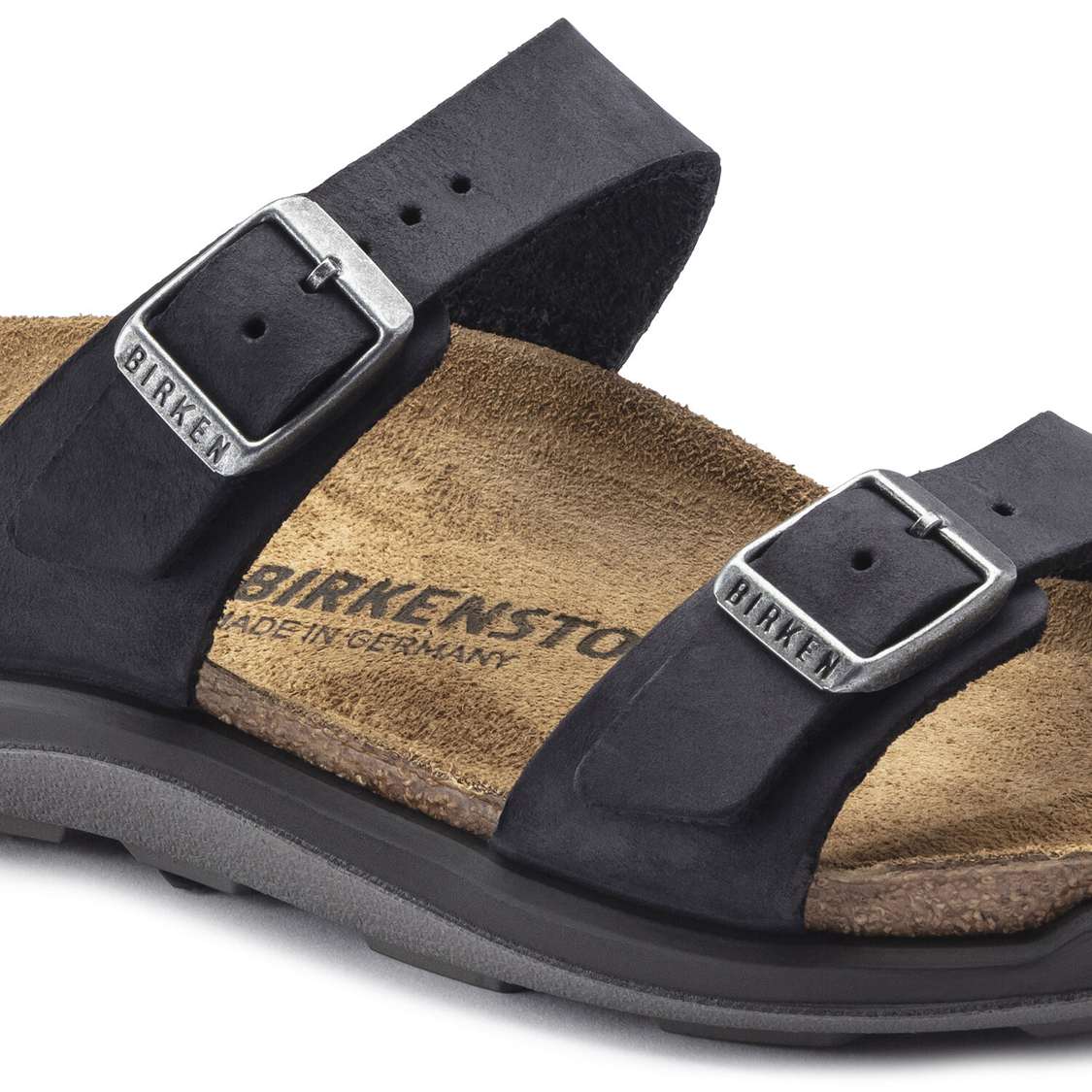 Birkenstock Sierra Oiled Leather Two Strap Sandals Black | aeqEfG18pyV