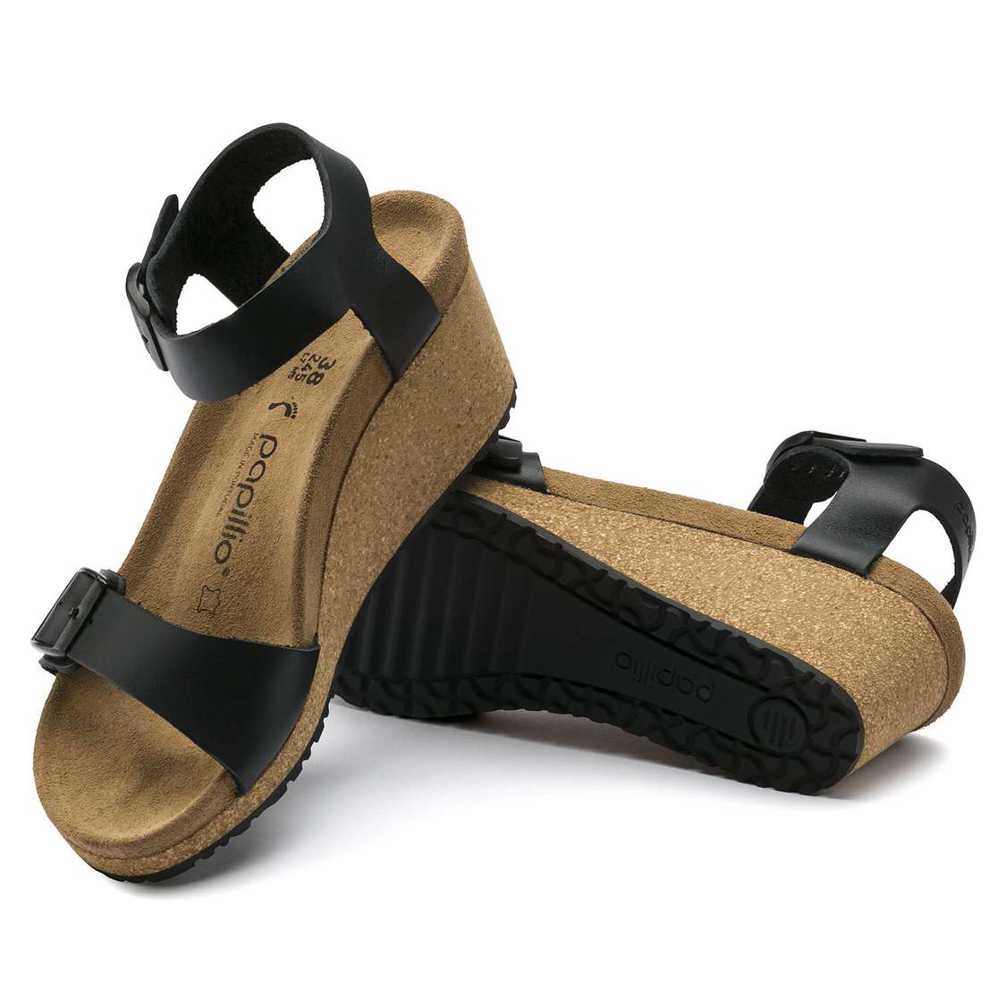 Birkenstock Soley Leather Back Strap Sandals Black | jzJRWQPIQdm