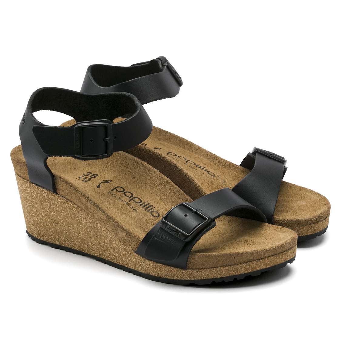 Birkenstock Soley Leather Back Strap Sandals Black | jzJRWQPIQdm