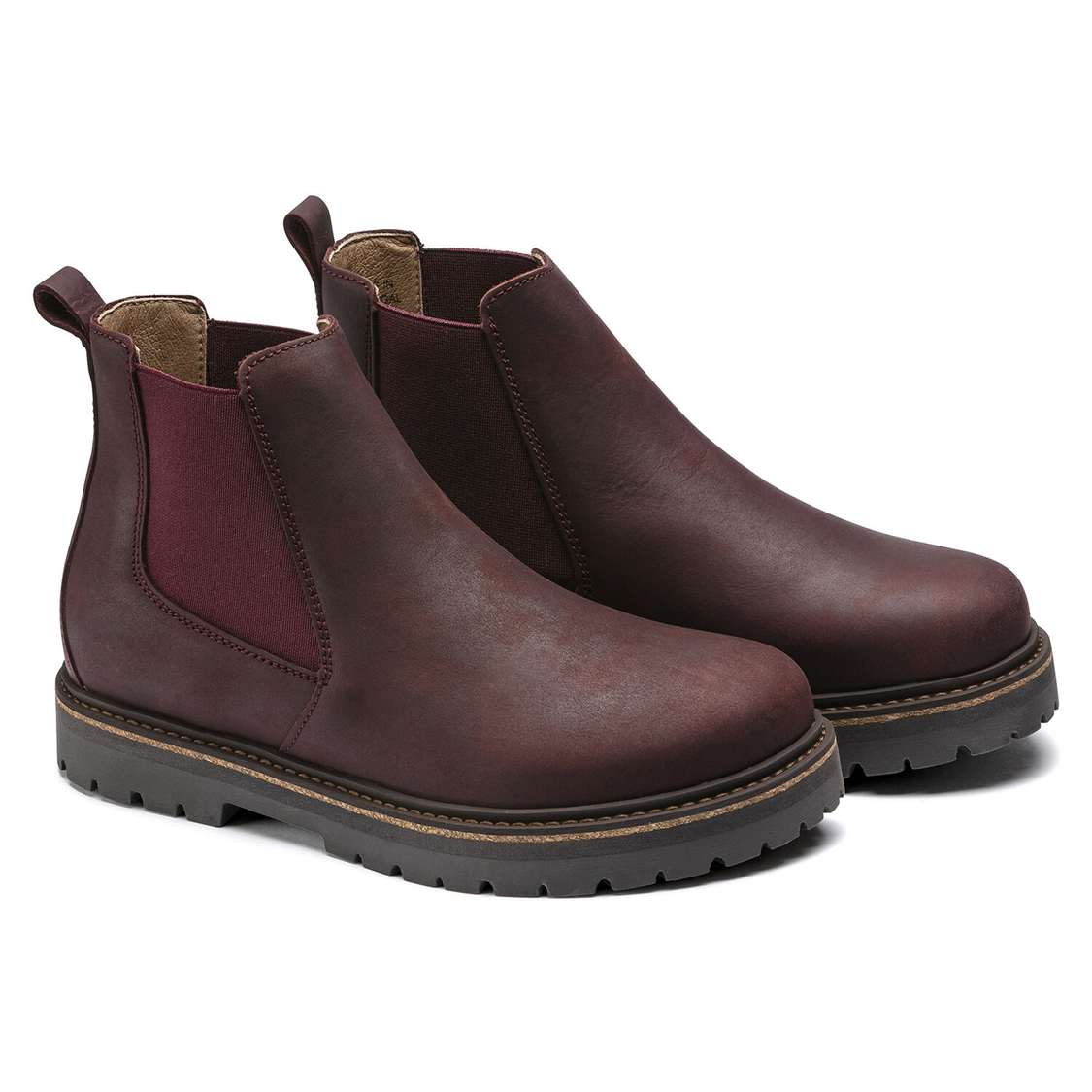 Birkenstock Stalon Women Nubuck Leather Boots Burgundy | 7g7Eu184QTL