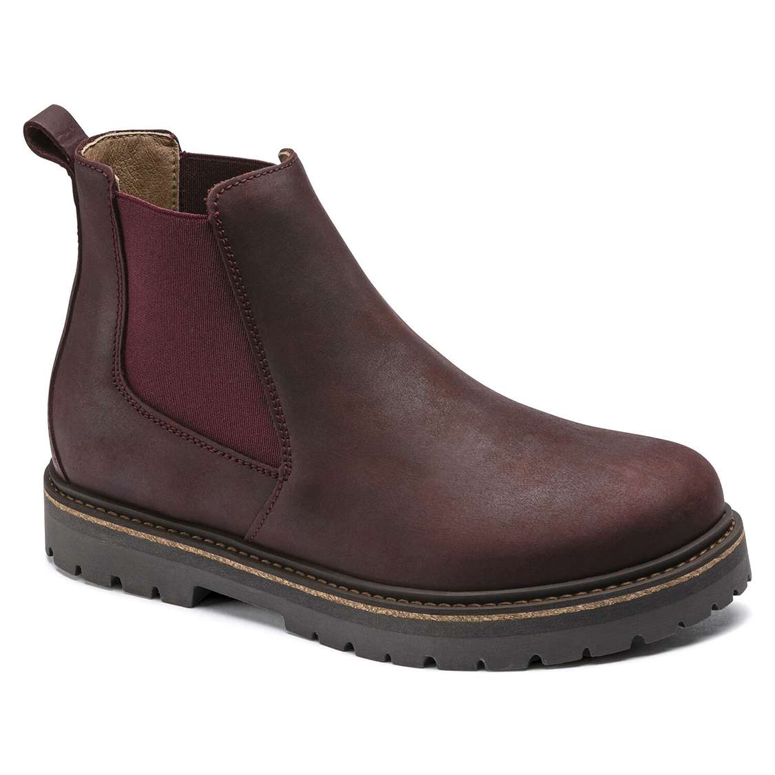 Birkenstock Stalon Women Nubuck Leather Boots Burgundy | 7g7Eu184QTL