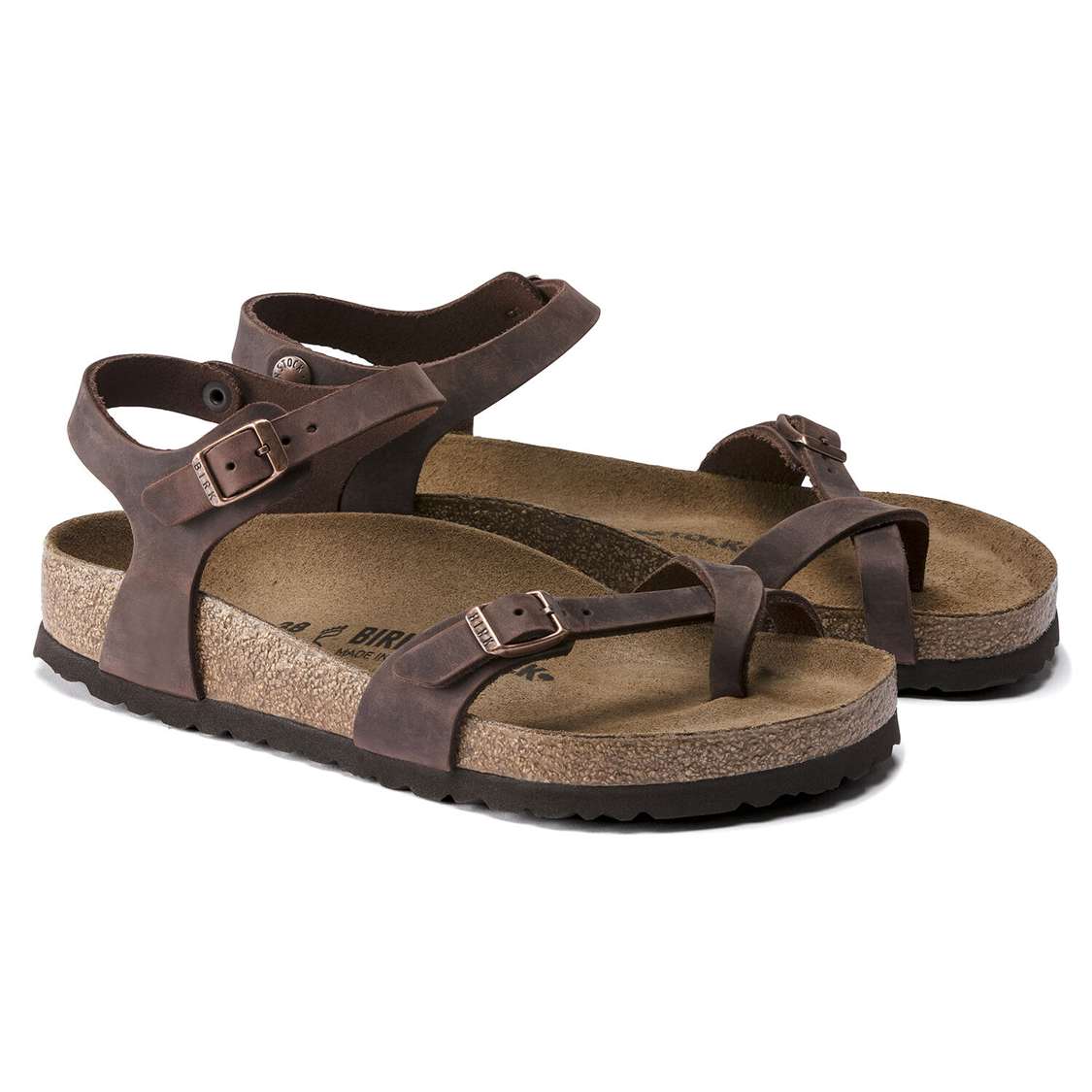 Birkenstock Taormina Oiled Leather Back Strap Sandals Brown | BDm8KSAanfc