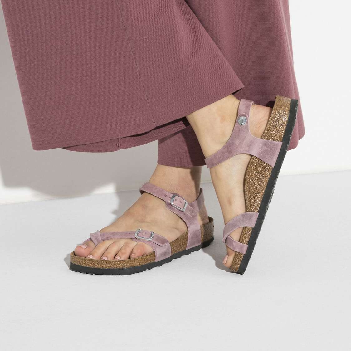 Birkenstock Taormina Oiled Leather Back Strap Sandals Lavender | KmgVO4MQcpV