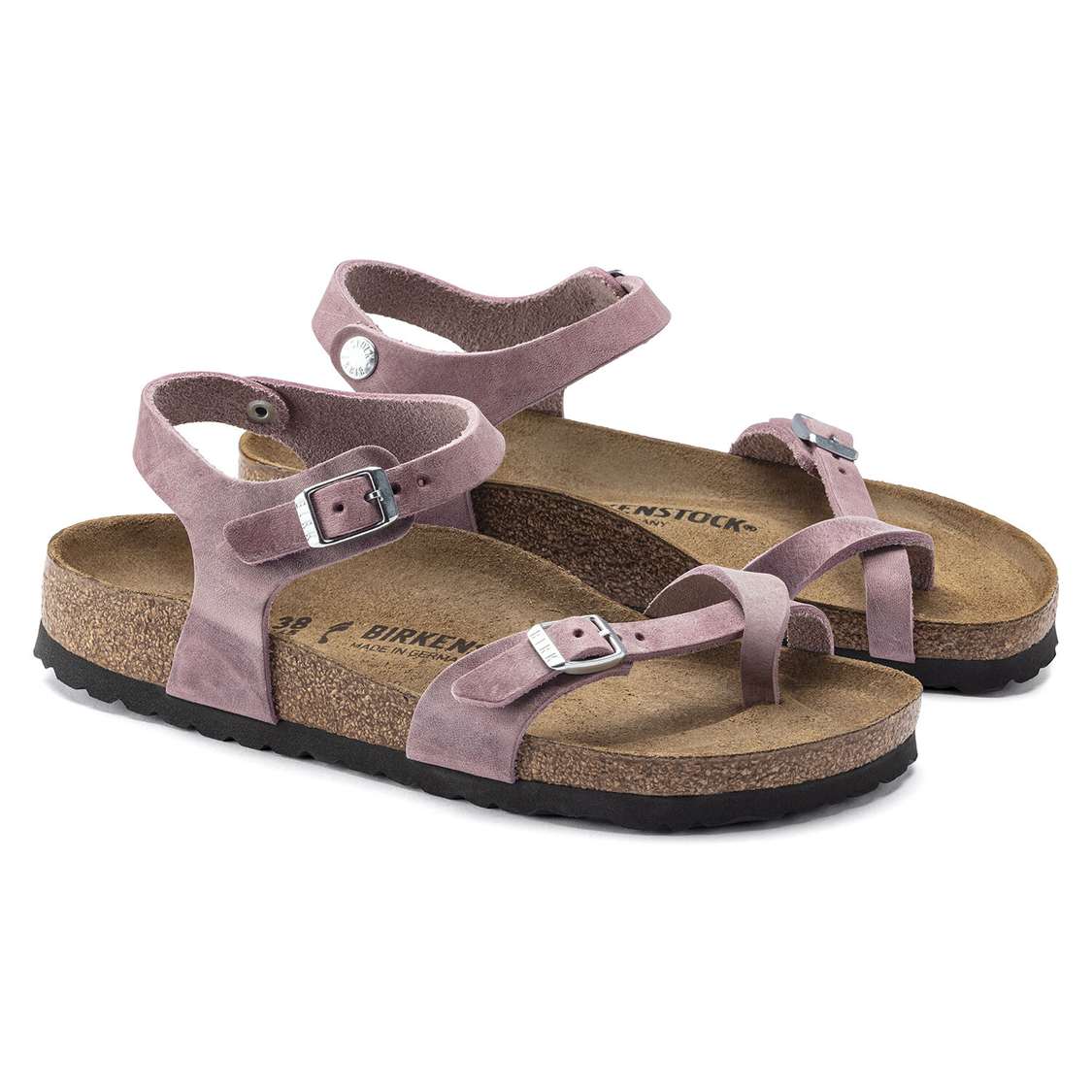 Birkenstock Taormina Oiled Leather Back Strap Sandals Lavender | KmgVO4MQcpV