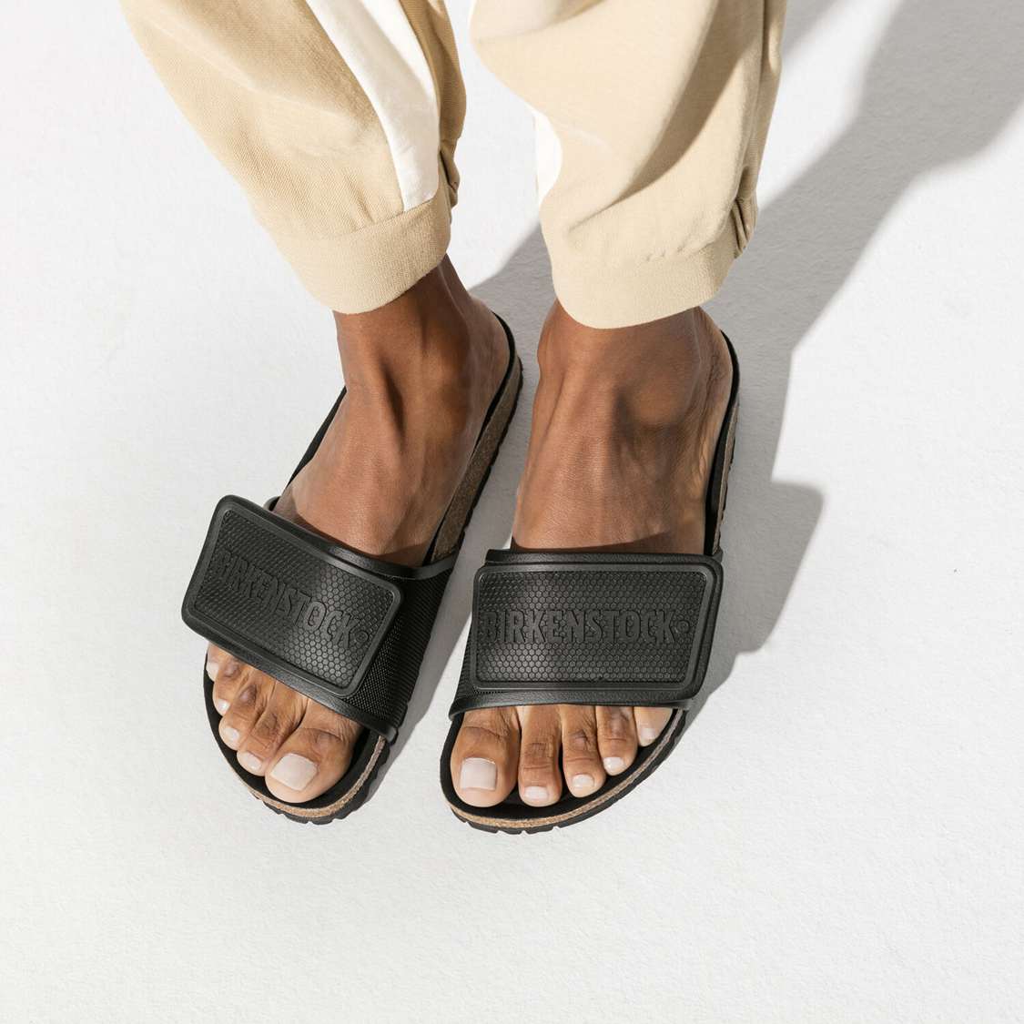 Birkenstock Tema Microfiber One Strap Sandals Black | NYCB61TtaSW