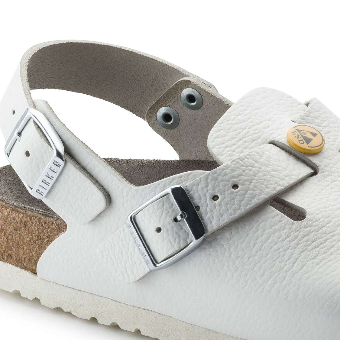 Birkenstock Tokio ESD Leather Clogs White | UDxXCoIm2n9