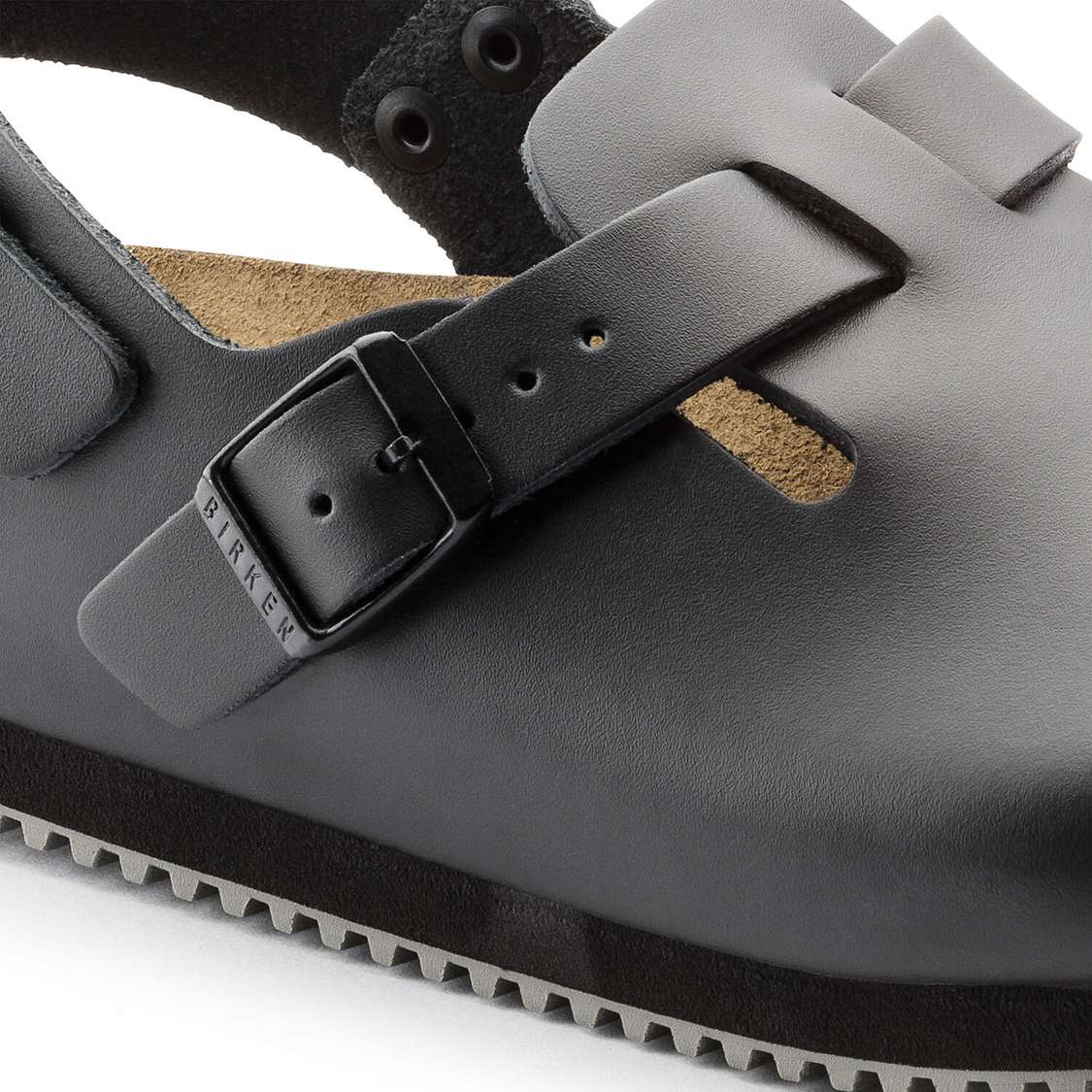 Birkenstock Tokio Super Grip Leather Clogs Black | DweH88Vo2u8