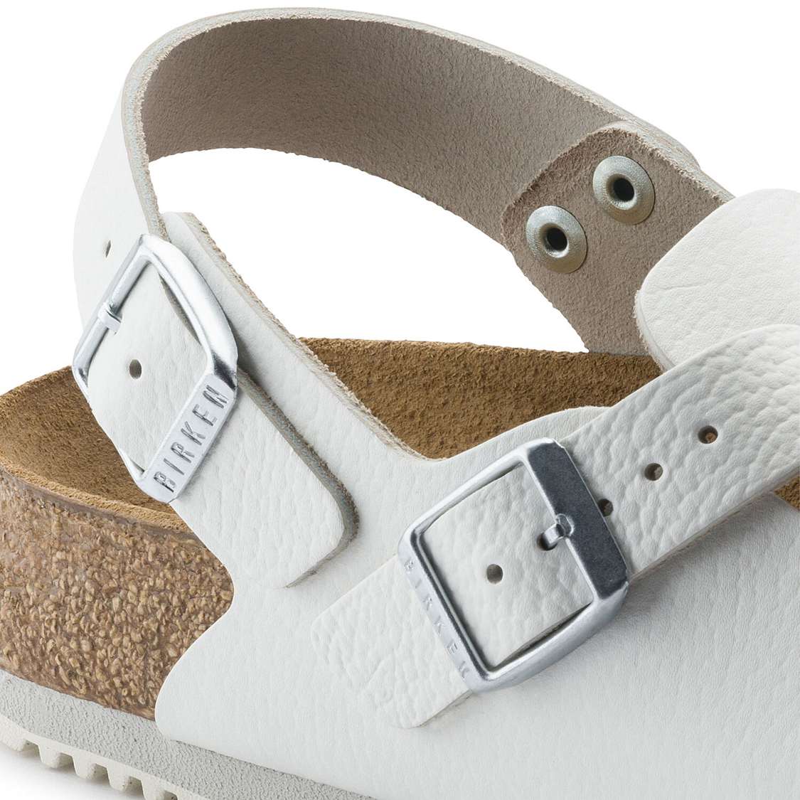 Birkenstock Tokio Super Grip Leather Clogs White | QvJdhq4VwW1