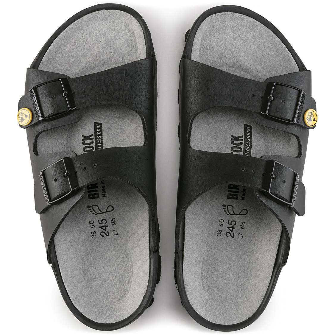 Birkenstock Toulon ESD Birkibuc Two Strap Sandals Black | FVqXStt5PKM