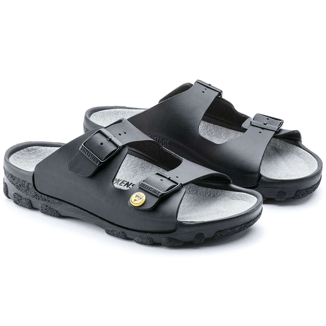 Birkenstock Toulon ESD Birkibuc Two Strap Sandals Black | FVqXStt5PKM