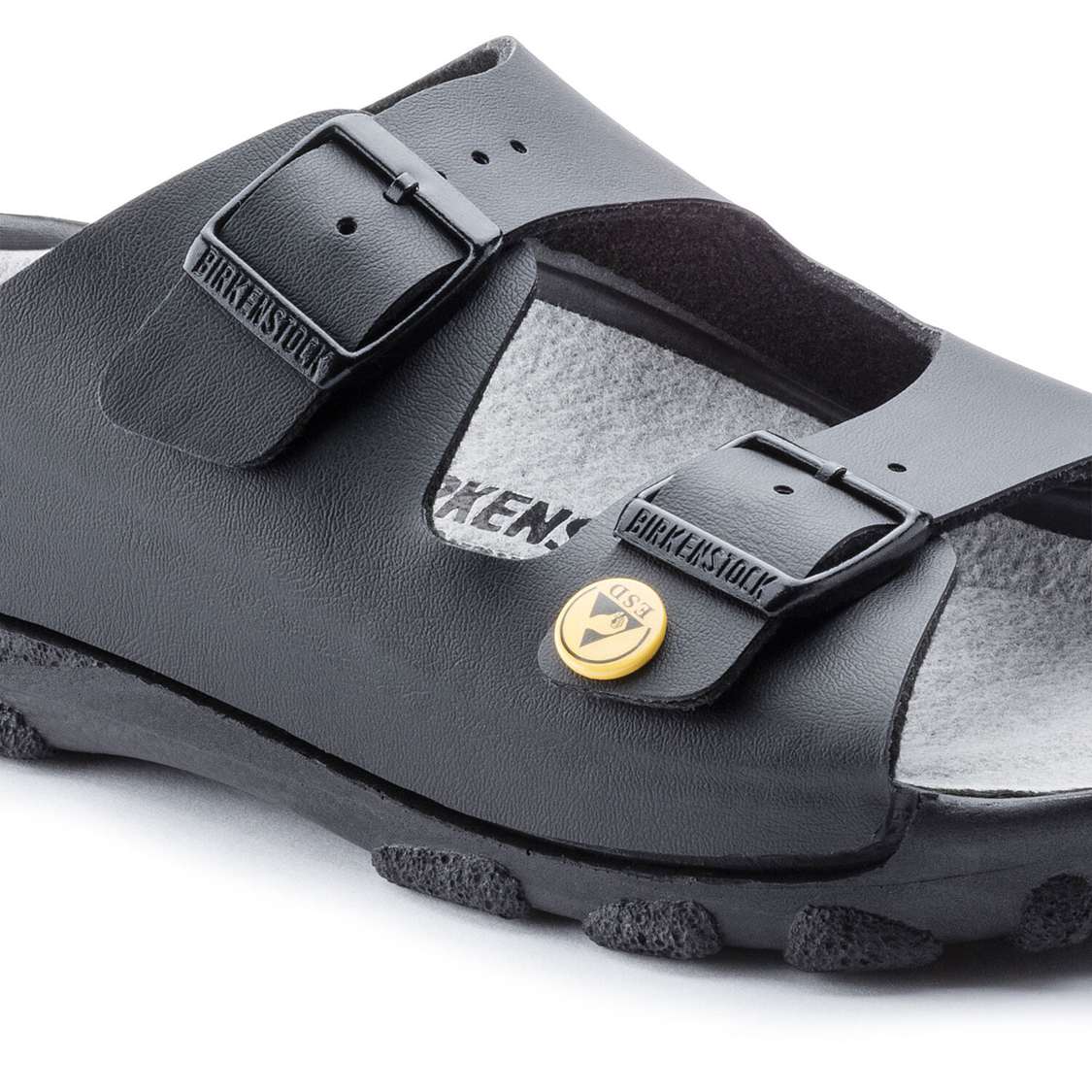 Birkenstock Toulon ESD Birkibuc Two Strap Sandals Black | FVqXStt5PKM