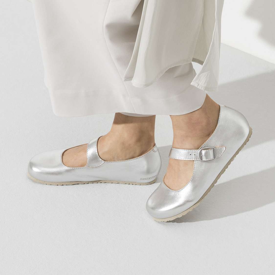 Birkenstock Tracy Leather Low Shoes Silver | v9KNcA7fJfN