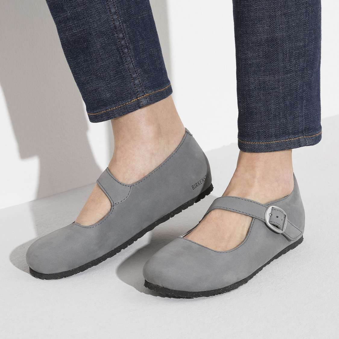 Birkenstock Tracy Nubuck Leather Low Shoes Grey | R6orj2aPtFZ